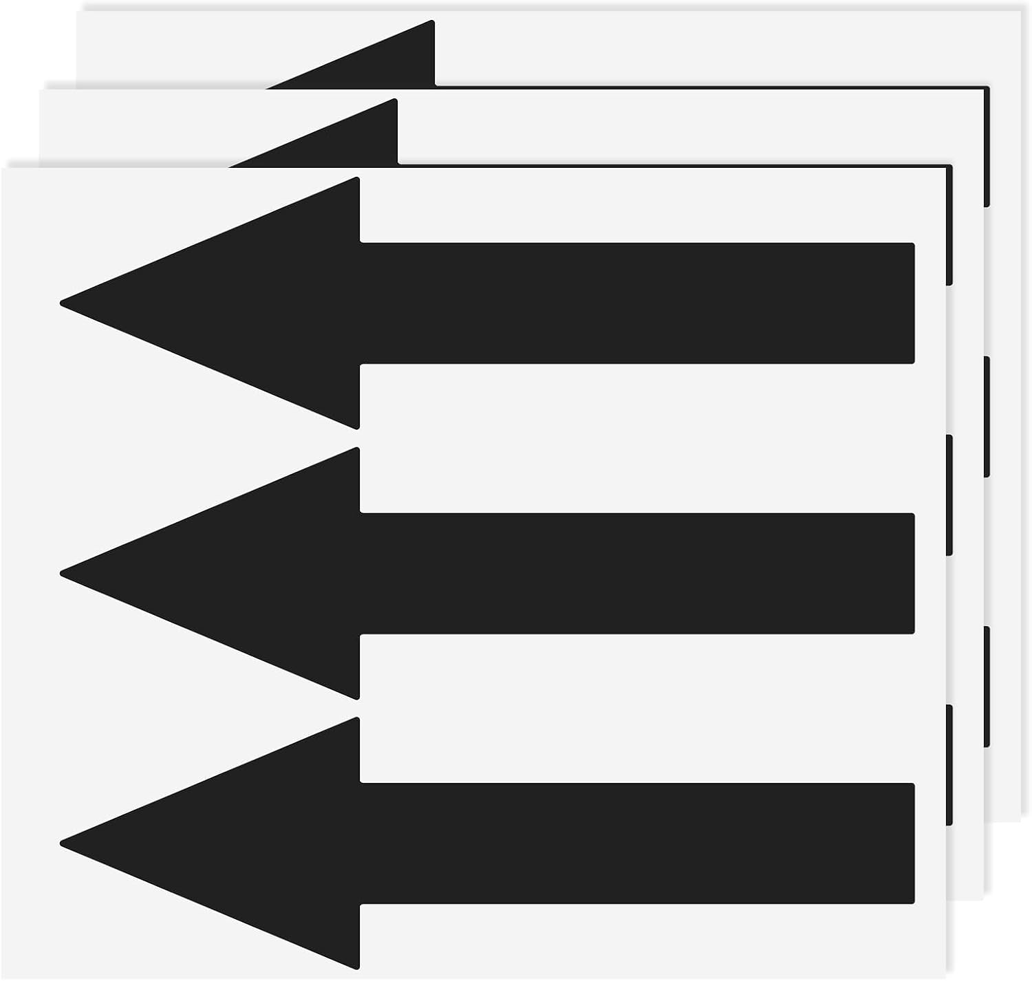 8&Prime;X2&Prime; Arrow Sticker, Black Arrows Sign, 9 Pack Floor Stickers, PVC Removable Sel