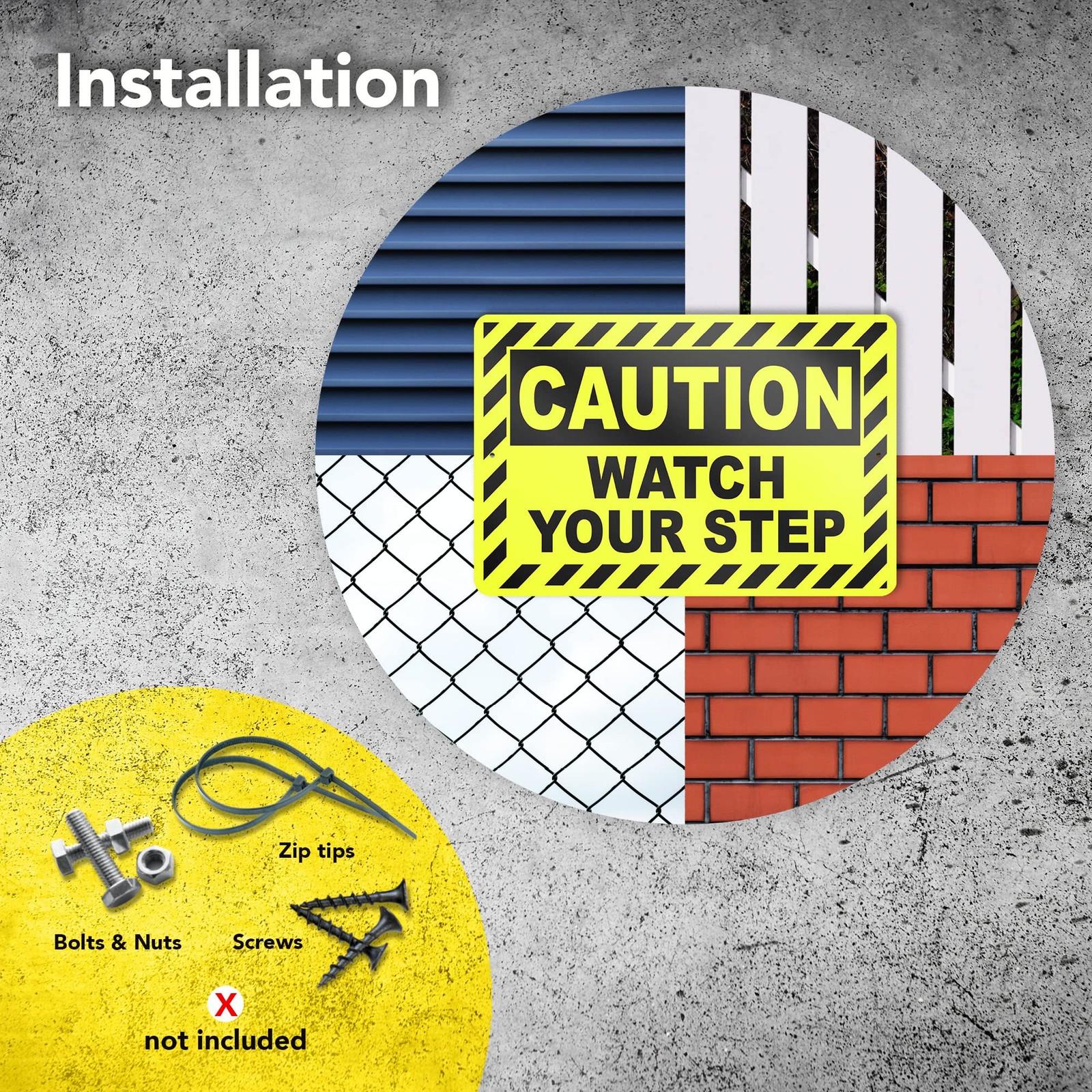 Watch Your Step Aluminum Caution Sign UV Protected Weatherproof Notice 8×12 In