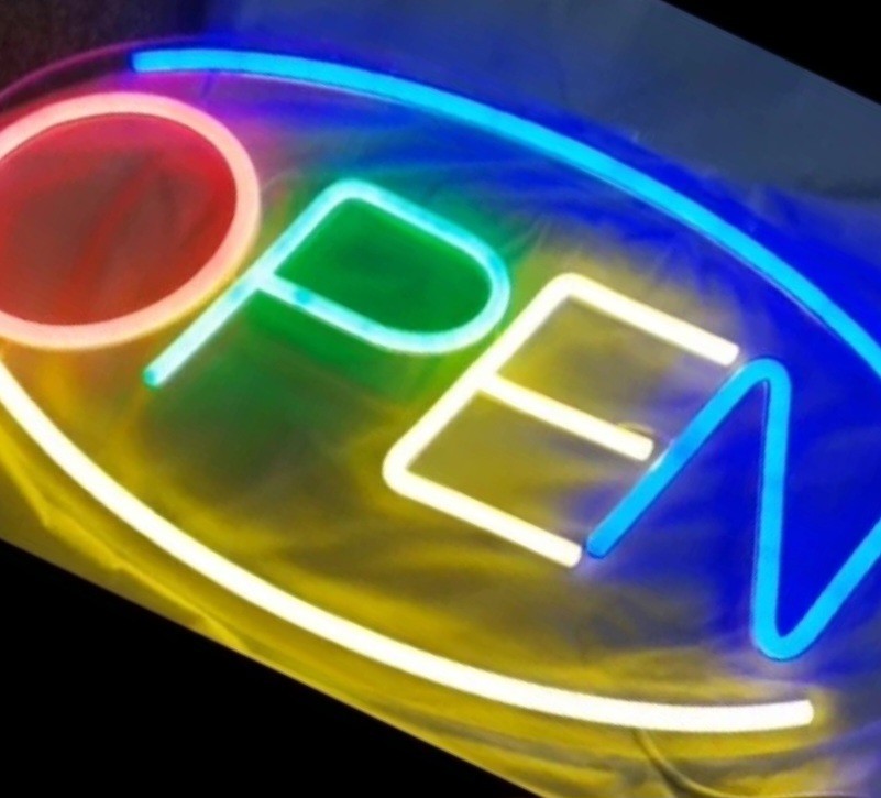 OPEN Multicolor Illuminated Sign for Business Hours/Status Display