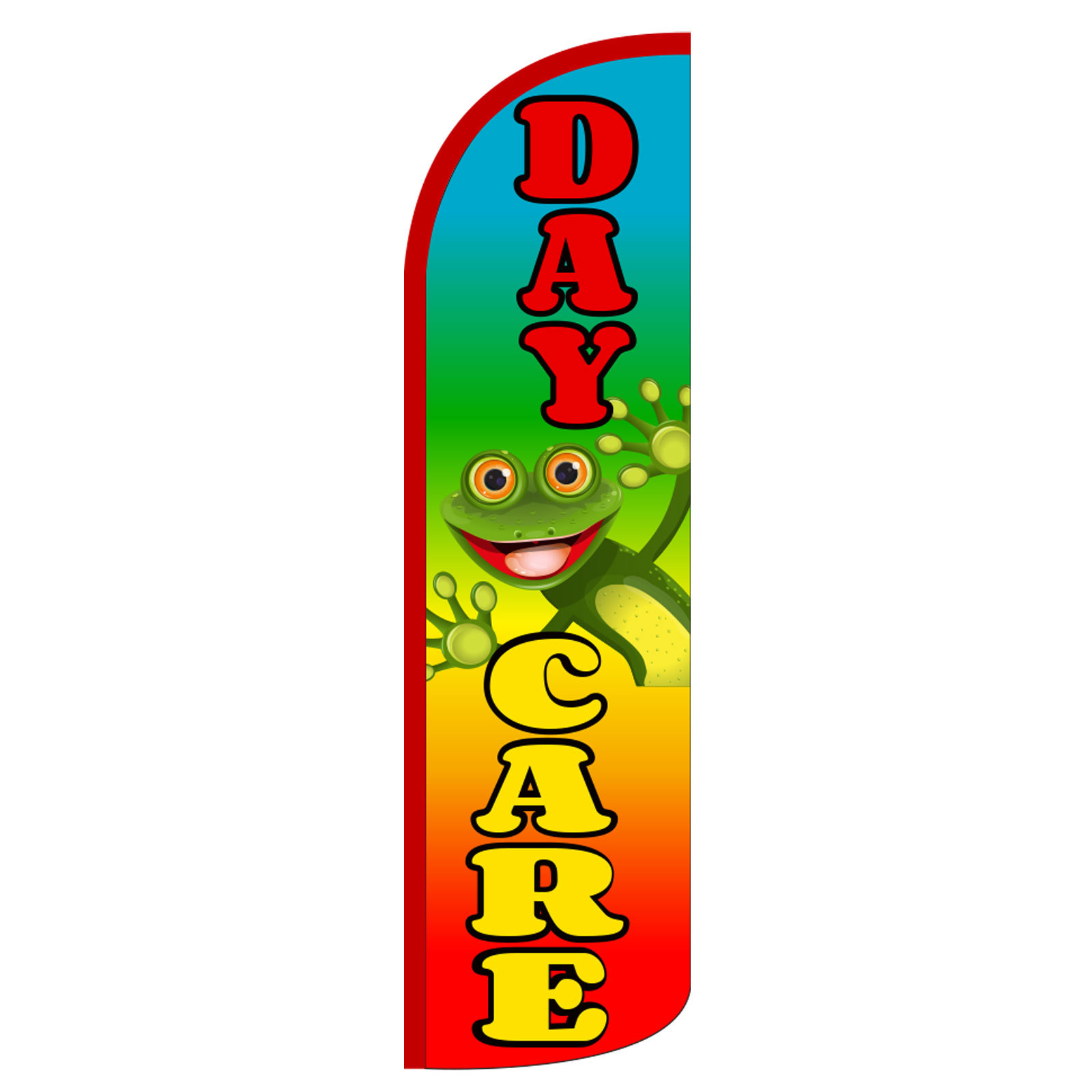 Daycare Frog Banner Flag Sign Display Only Flutter Feather Windless Swooper 3&prime;