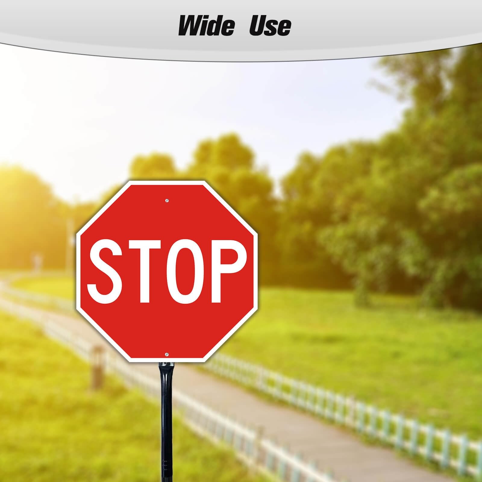 12×12&Prime; Stop Slow Sign with 36&Prime; Steel Stake Reflective Aluminum Rust Free