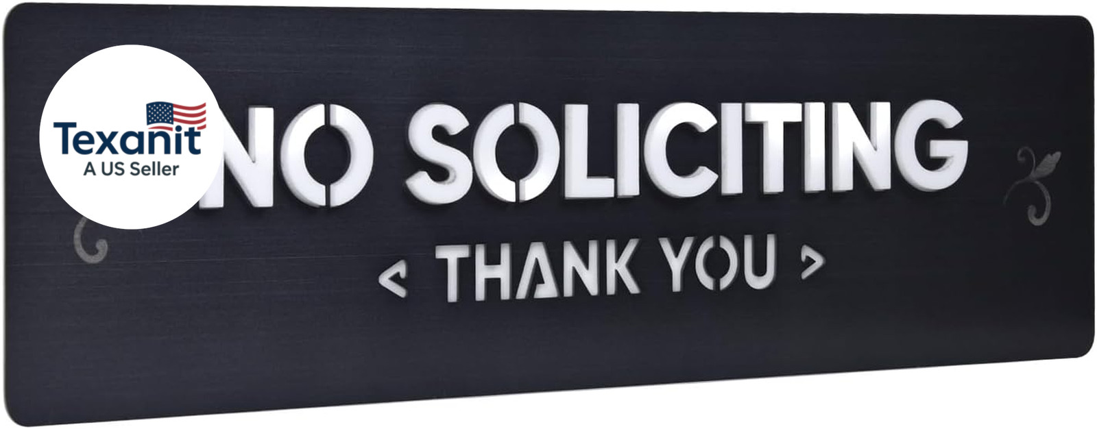 No Soliciting Sign for House and Business, 304 Stainless Steel, Matte Black, Rai