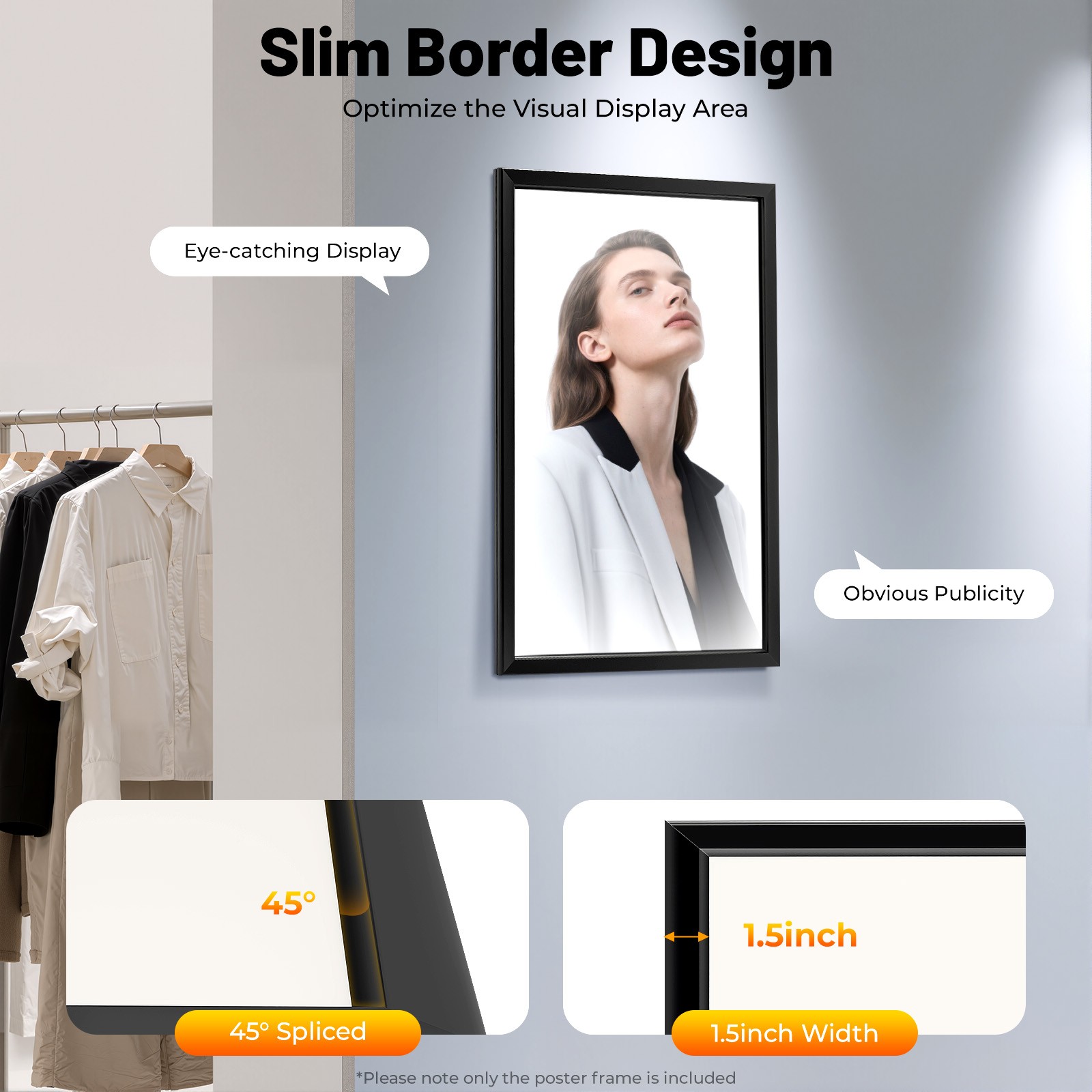 LED Light Box Movie Poster Display 23.6×35.8&Prime; Advertising Frame Store Wall Mount