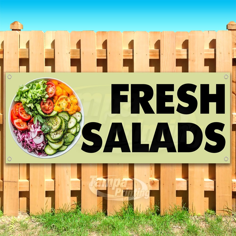 FRESH SALADS Advertising Healthy Food Snack Vinyl Banner Flag Sign USA SB10698