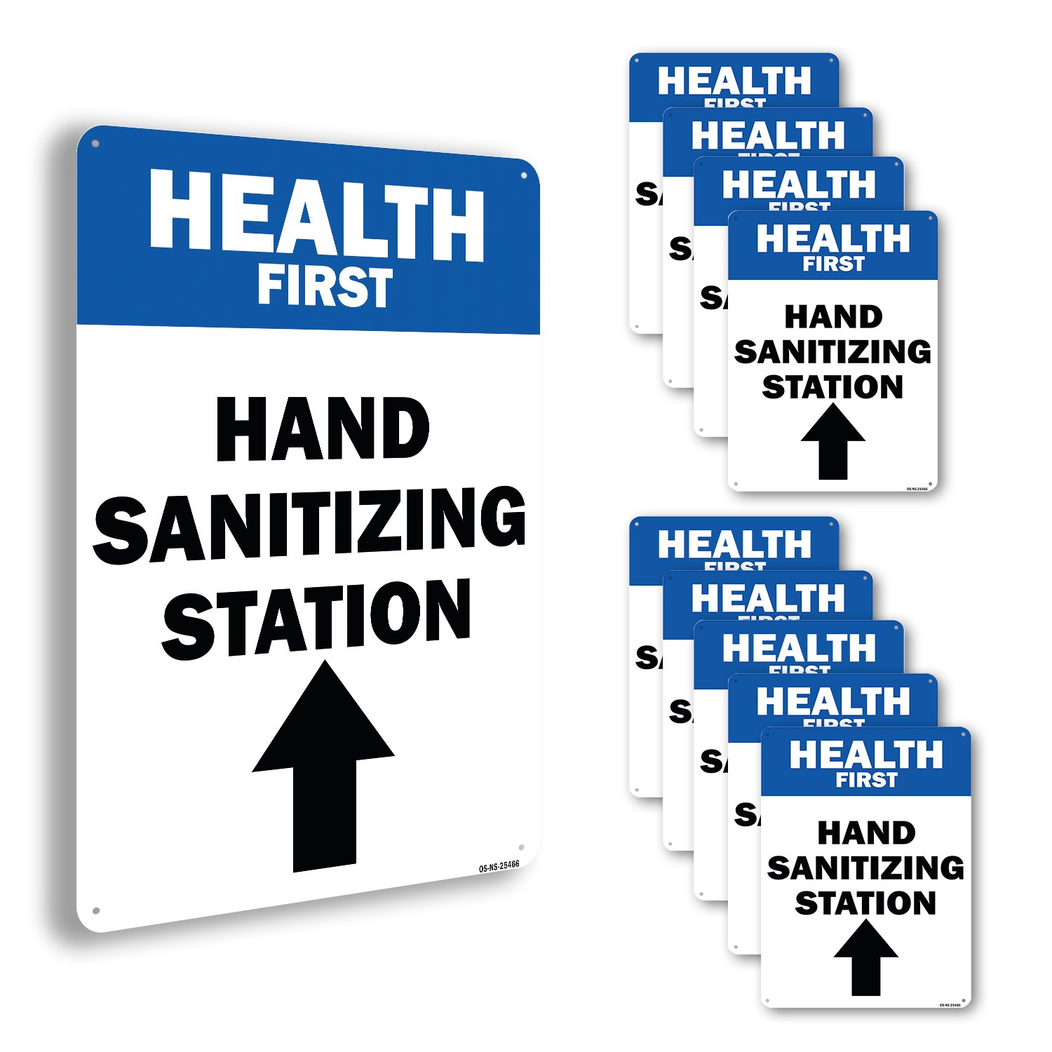 Health First Hand Sanitizing Station Public Safety Sign Or Decal – 5 or 10 Pack