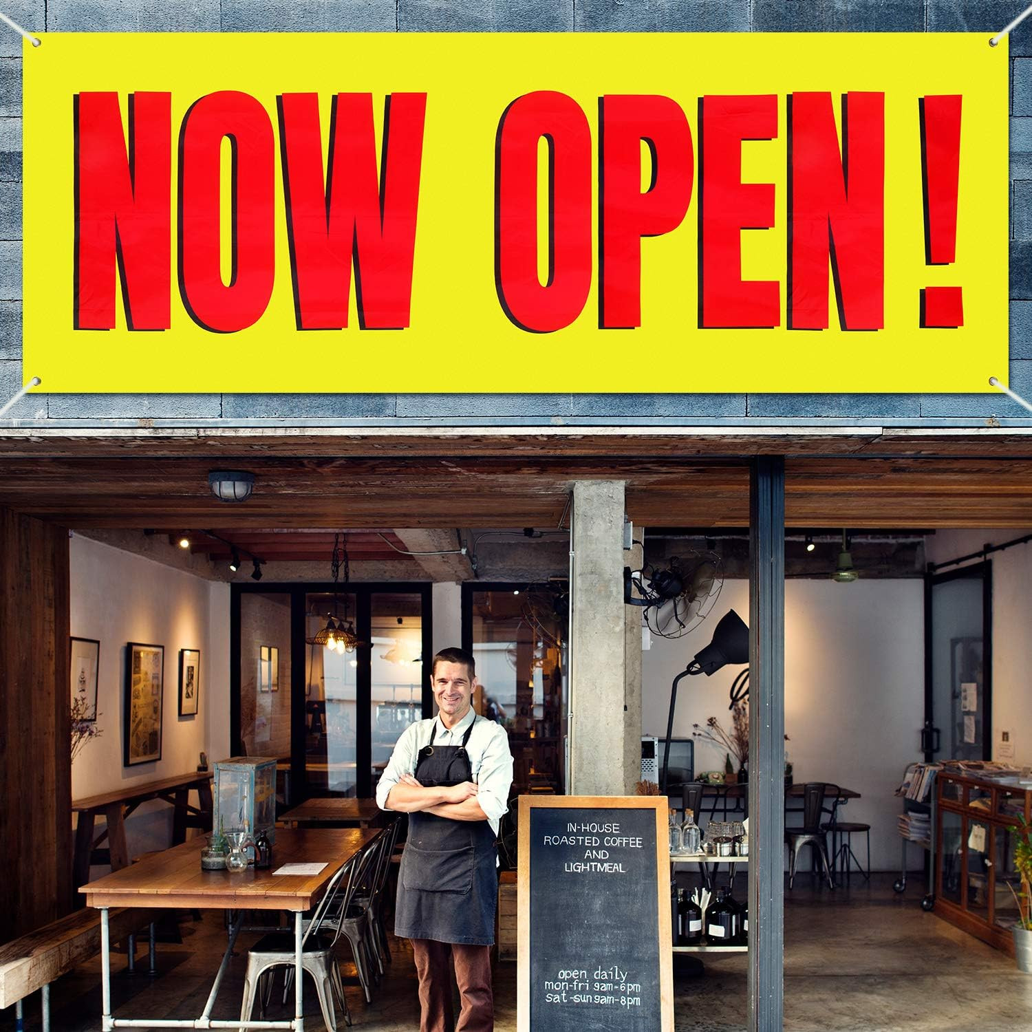 Large Now Open Banner Outdoor Indoor Signs Polyester Oxford Cloth Now Open Sign