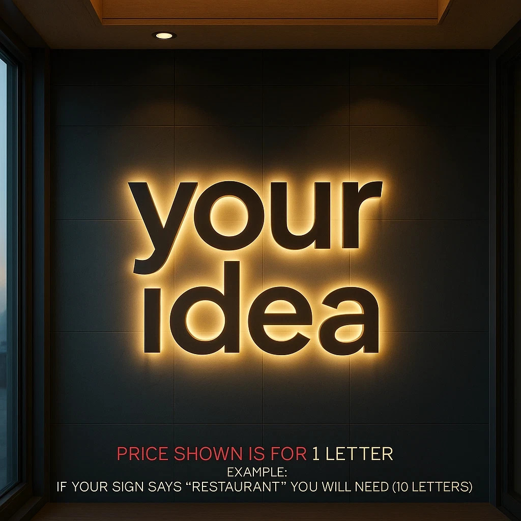 𝑵𝓙̶ Your Idea Custom 3D Channel Letters Illuminated & Non-Illuminated