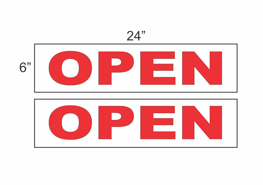OPEN 6&Prime;x24&Prime; RIDER SIGNS Buy 1 Get 1 FREE 2 Sided Plastic