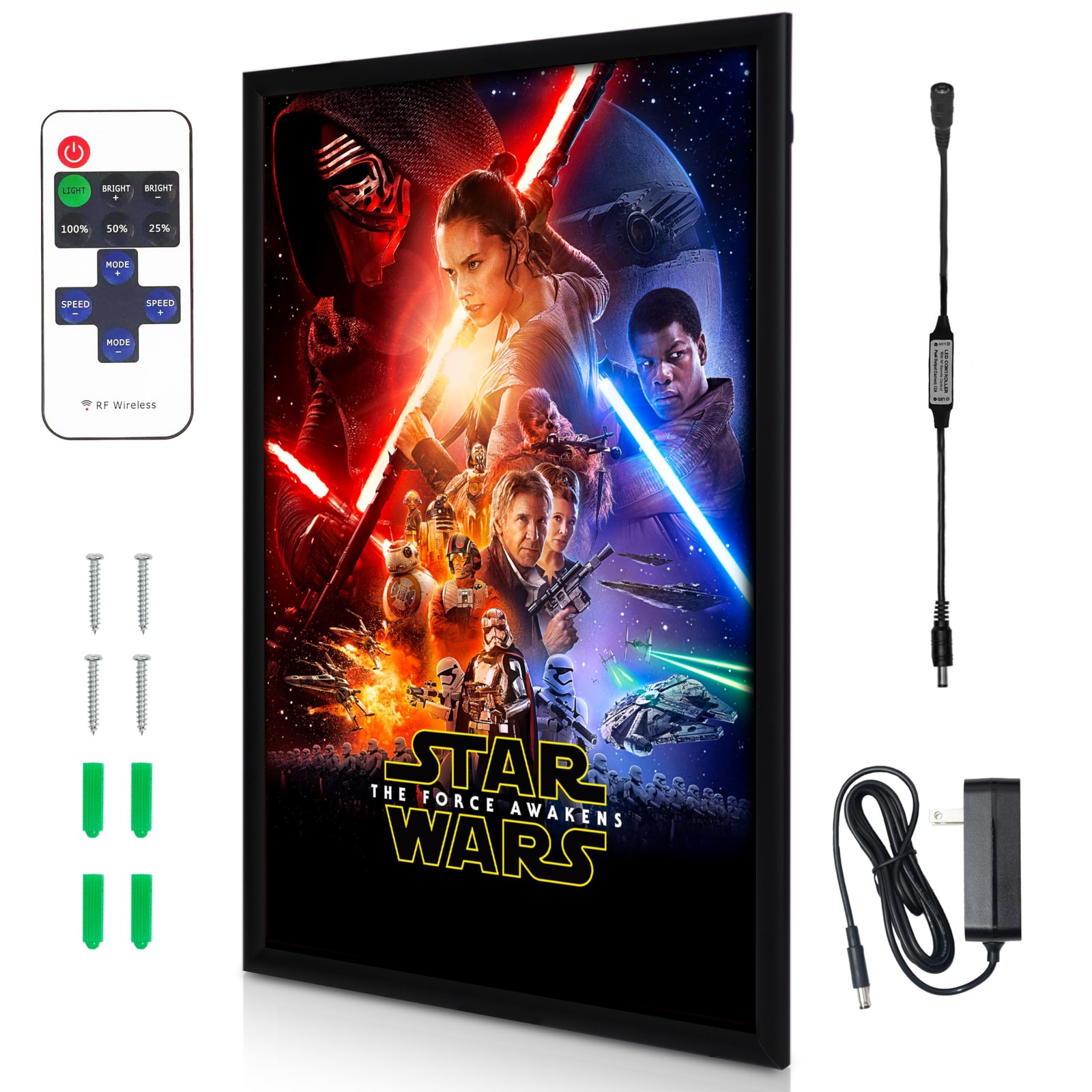 NexaFrame LED Backlit Movie Poster Frame – 24 x 36 Black Cinema Box for Poste…