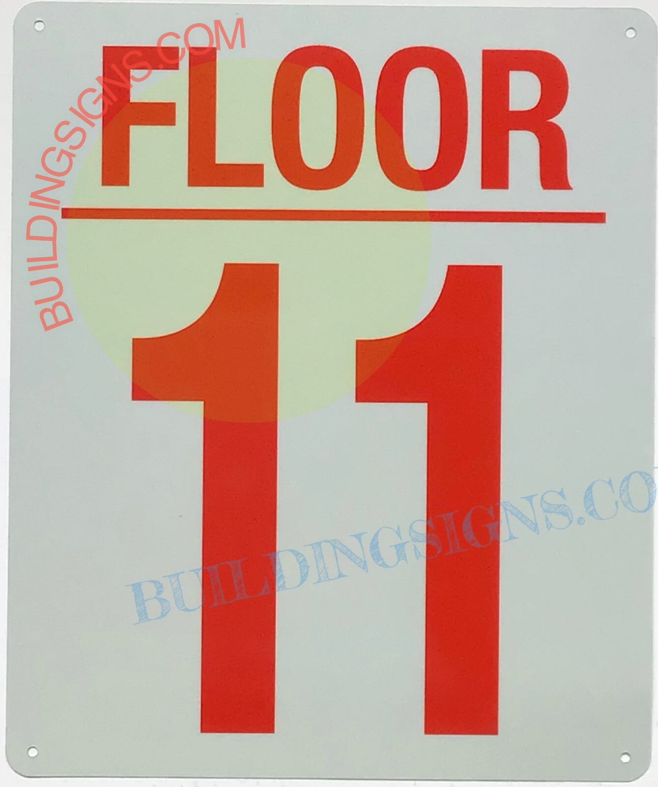 11 FLOOR SIGN (10×12, White, Aluminum)