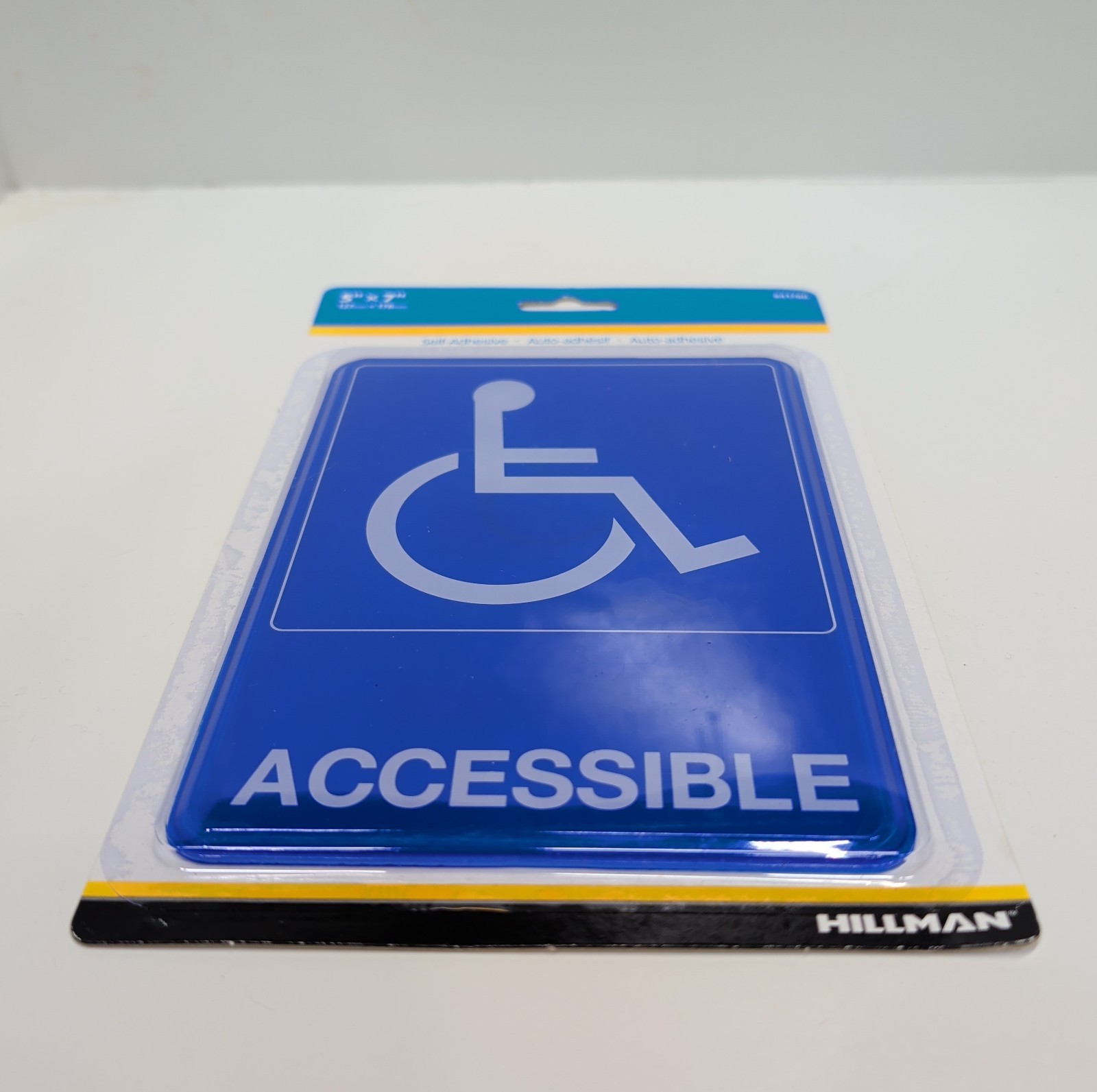 Hillman Accessible Handicap Sign 5×7 Blue/White Wheelchair Symbol New Plastic