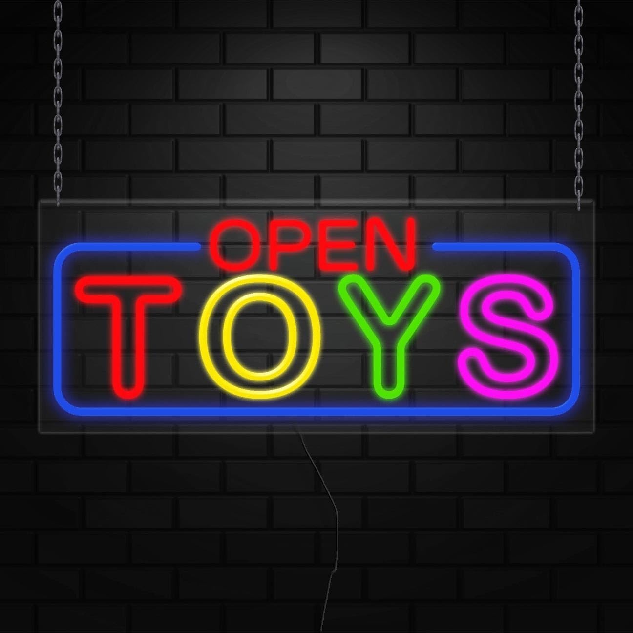 Open Toys Neon Sign for Retail Displays | LED Flex Neon | 32&Prime;W x 13&Prime;H x 1&Prime;D