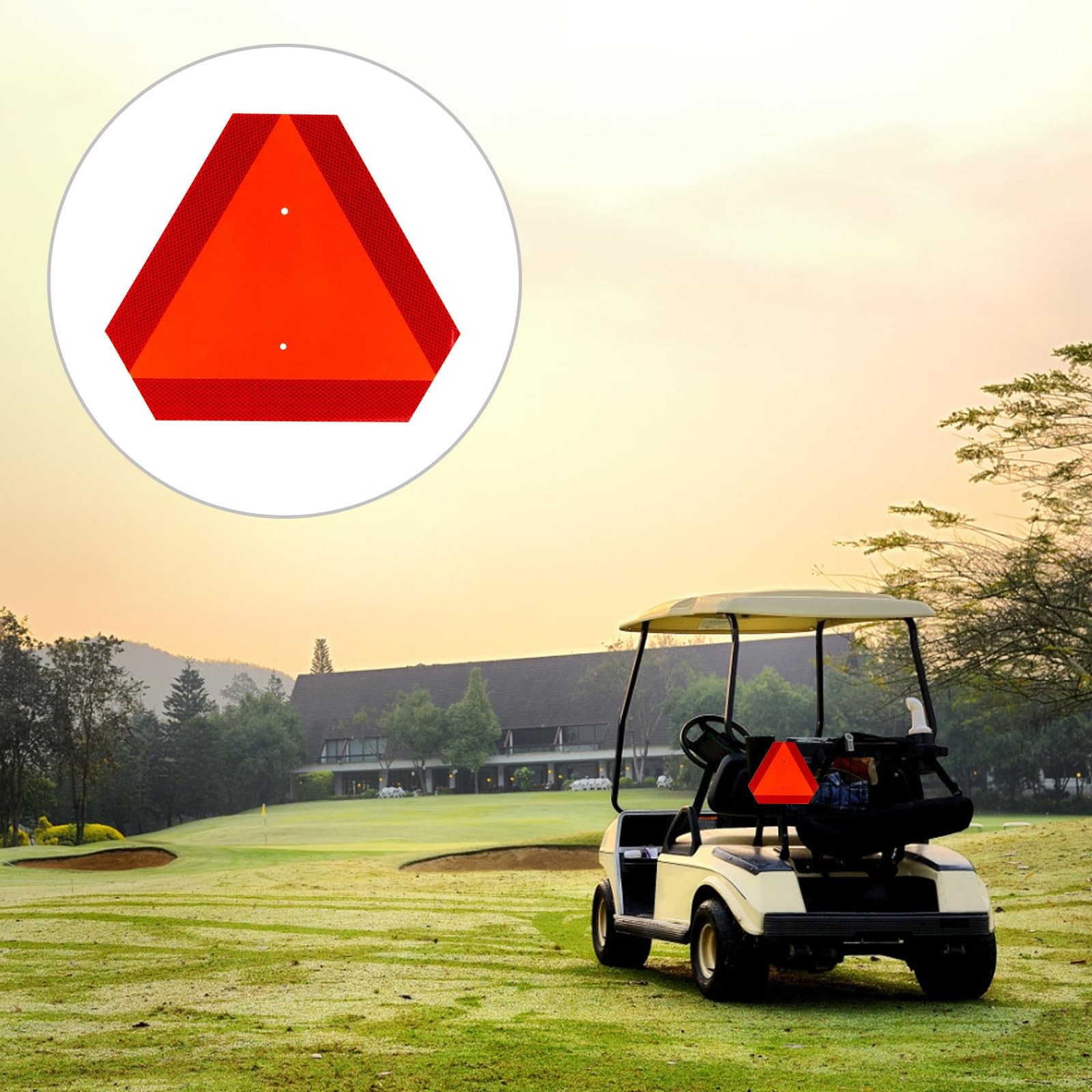 Slow Moving Vehicle Sign W/ Mounting Bracket Triangle Aluminum Sign 2Set