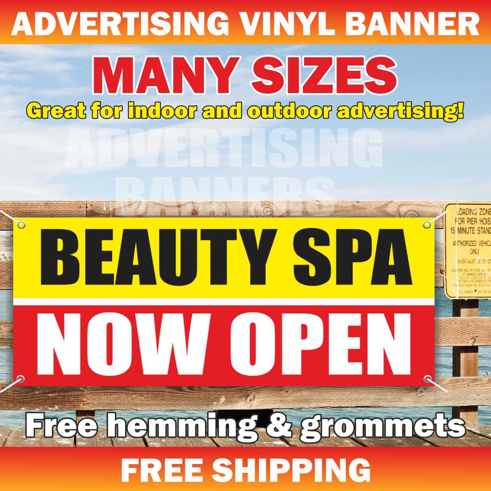 BEAUTY SPA NOW OPEN Advertising Banner Vinyl Sign Nail Salon Hair Barber Massage