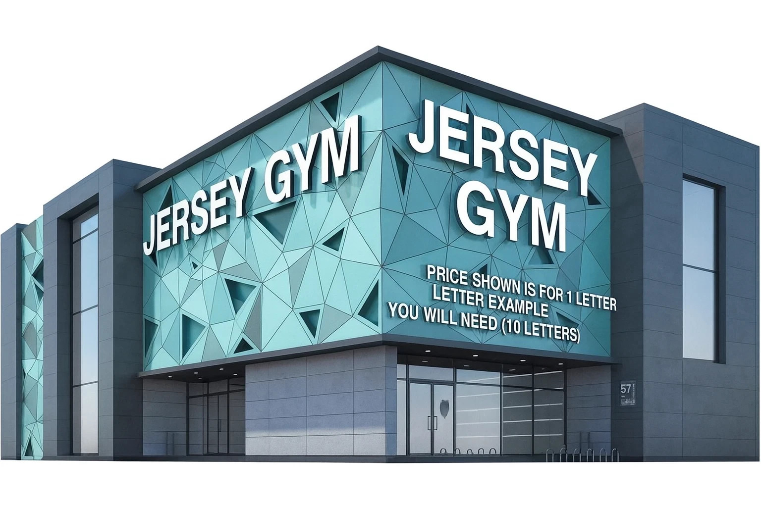 𝑵𝓙̶ Jersey Gym Custom 3D Channel Letters Illuminated & Non-Illuminated