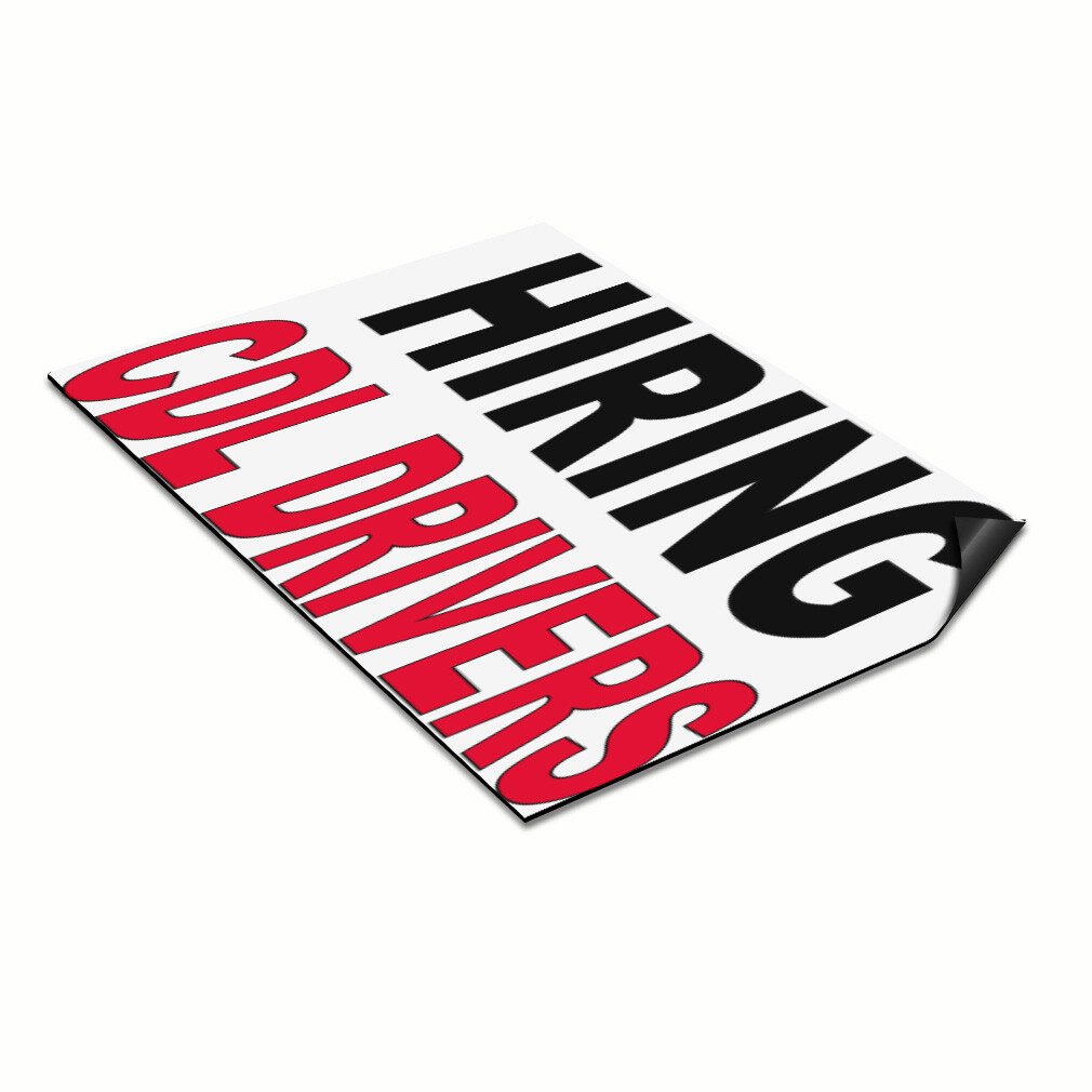 Car Magnet Set of 2 Hiring Cdl Drivers Black Red Car Advertising Industrial Sign