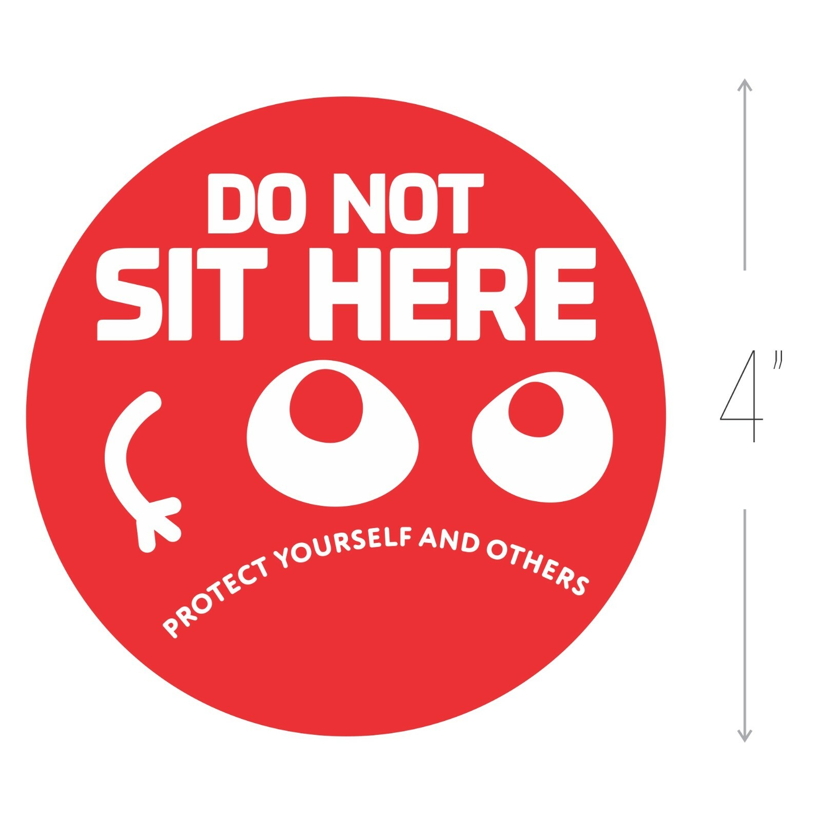 Do Not Sit Here Social Distancing Chair Sticker 4 Pack School Office Vinyl