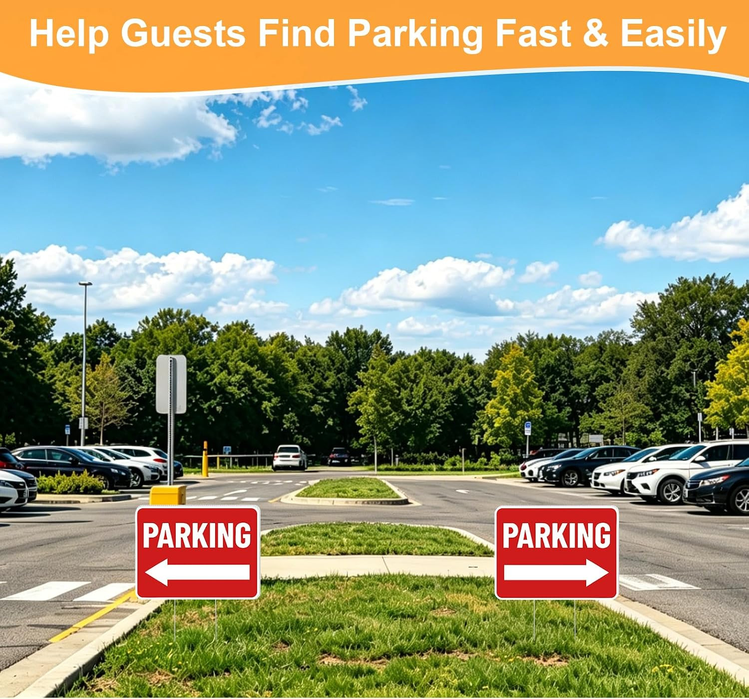 Parking Sign 2 Pack, 16&Prime;X12&Prime; Parking Signs for outside Event, Double Sided Water