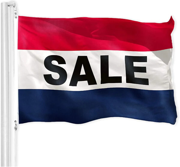 3 x5 Nylon SALE Horizontal Message Flag Red, White, Blue MADE IN USA