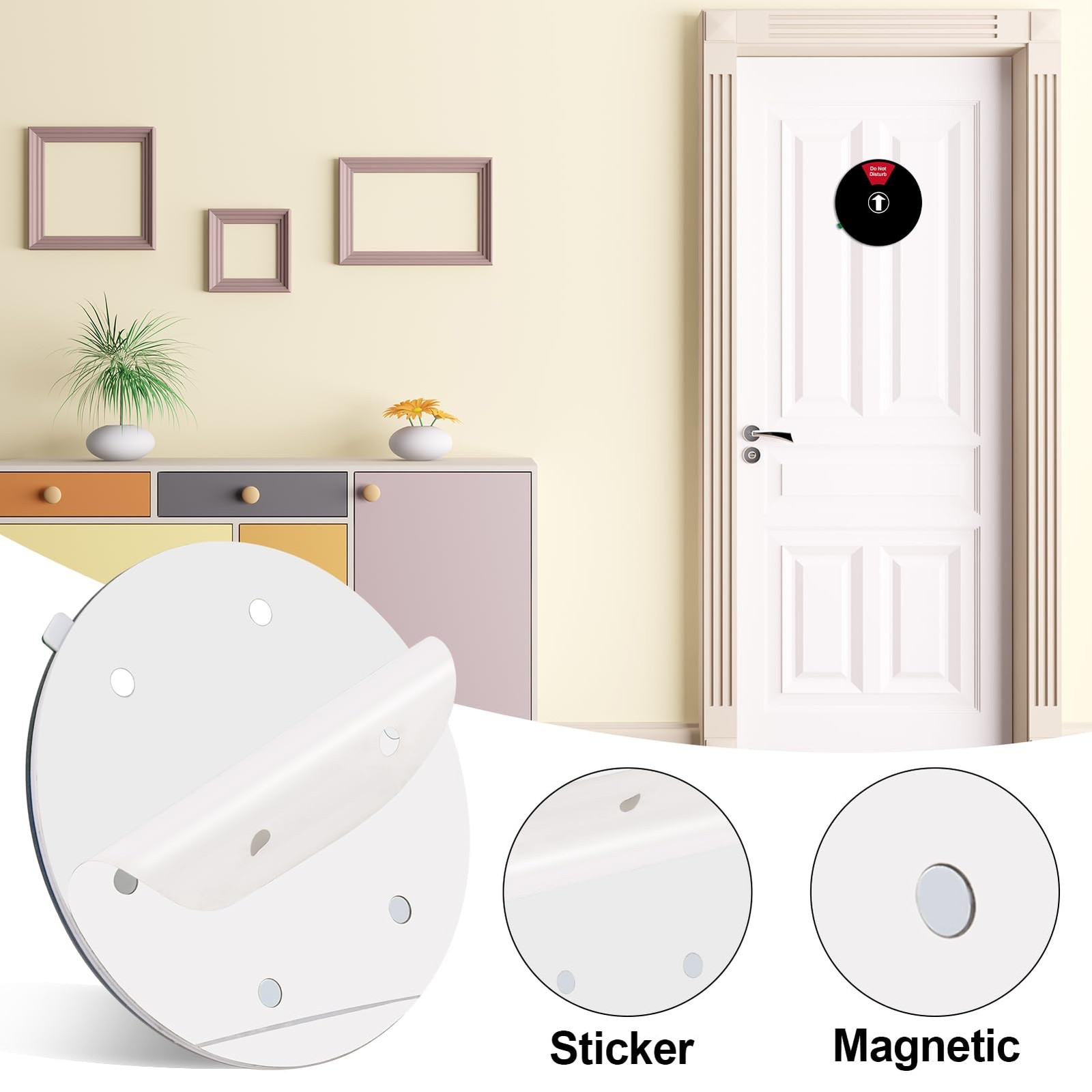 3 PCS Office Door Signs 6 Inch Rotating Wheel Privacy Sign 6 Options Plastic