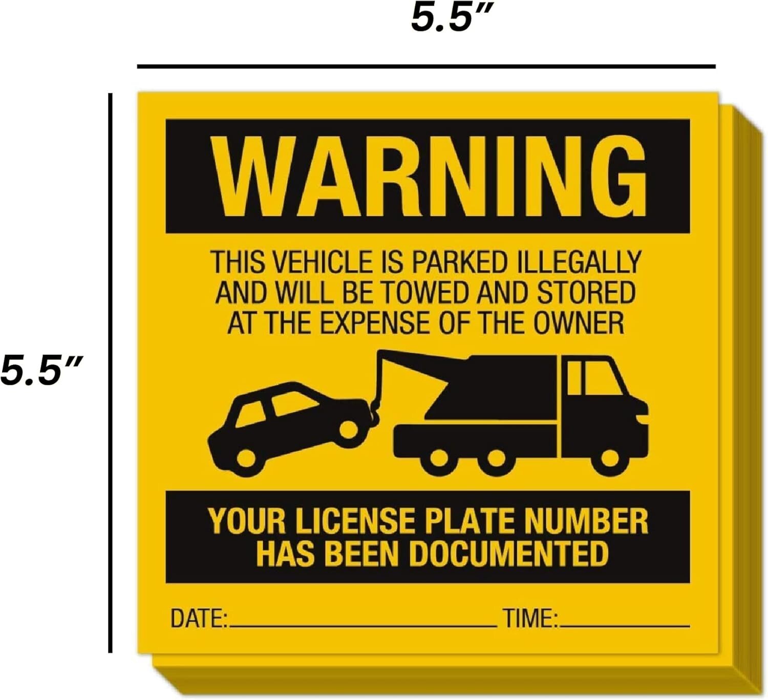 Illegally Parked Warning Stickers (Pack of 25) | Tow Away Warning Sign for Il…