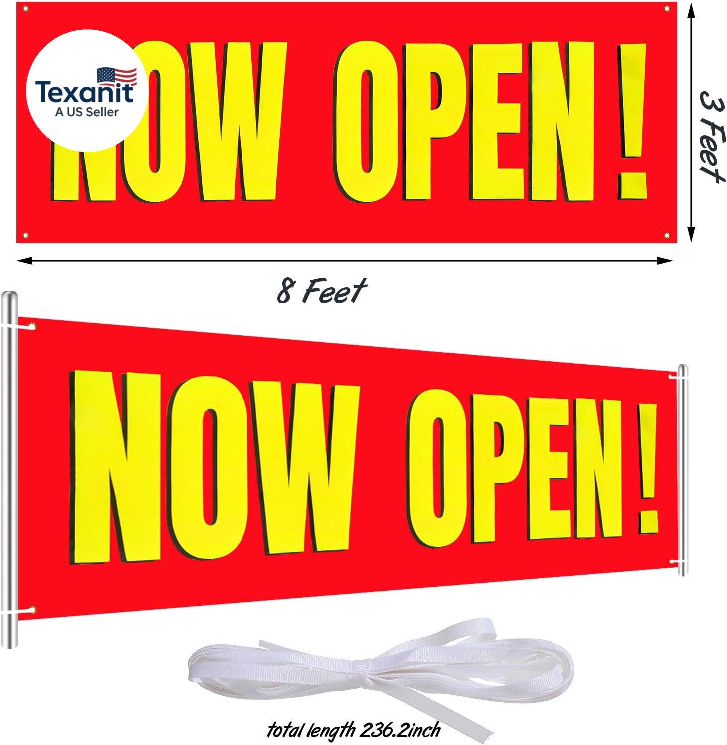 Large Now Open Banner Outdoor Indoor Signs Polyester Oxford Cloth Now Open Sign