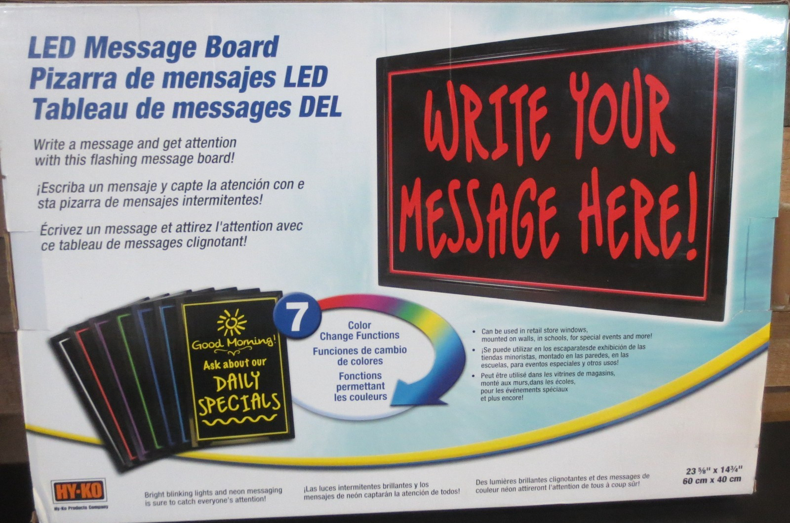 Hy-Ko Products LED-MB1 – LED Message Board 23-5/8&Prime; x 14-3/4&Prime; Neon