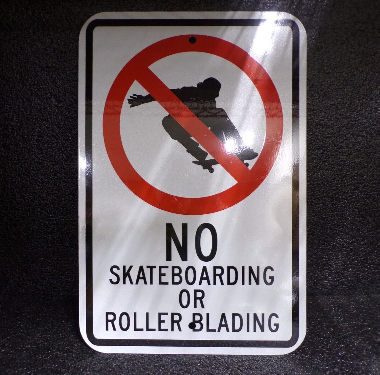 LYLE T1-1239-EG_12x18 Rflctv No Skateboards Sign,18x12in,Alum 448Y36 (G)