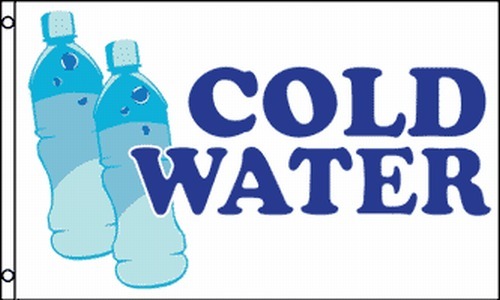 COLD WATER Flag 3×5 ft Advertising Sign Food Concession Snack Bar Fair Beach