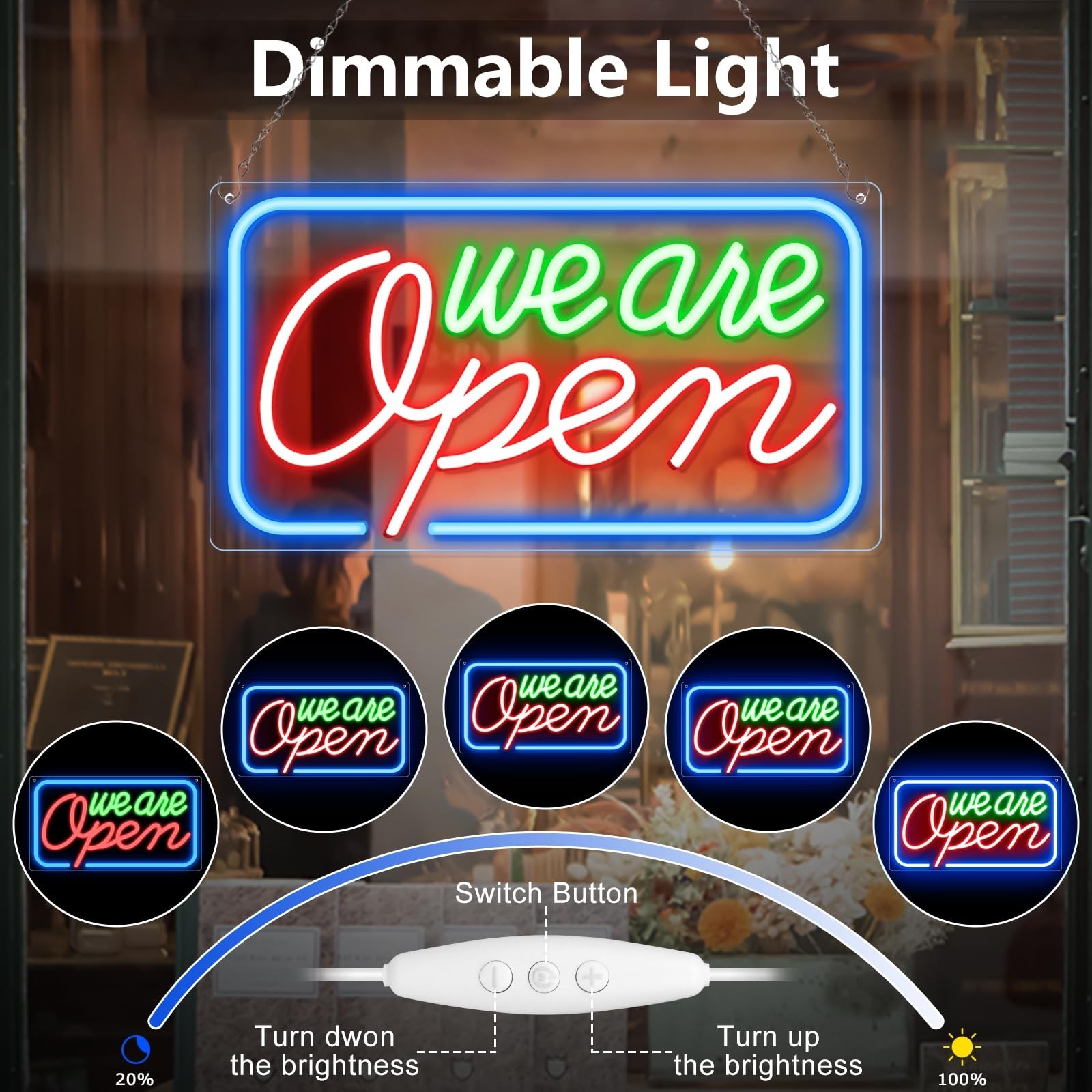 Neon We Are Open Signs for Business, 16.5 »x 9 » Open Sign LED, Super Bright …