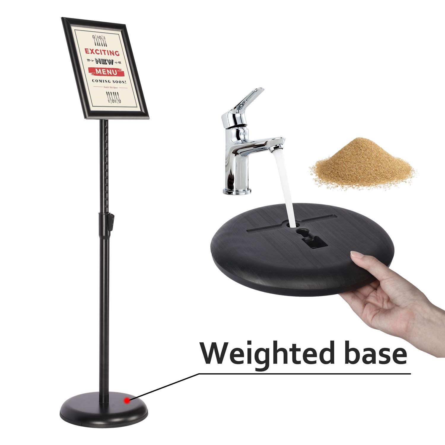 Adjustable Heavy Duty Pedestal Sign Holder Floor Stand, Sign Stand Poster Sta…