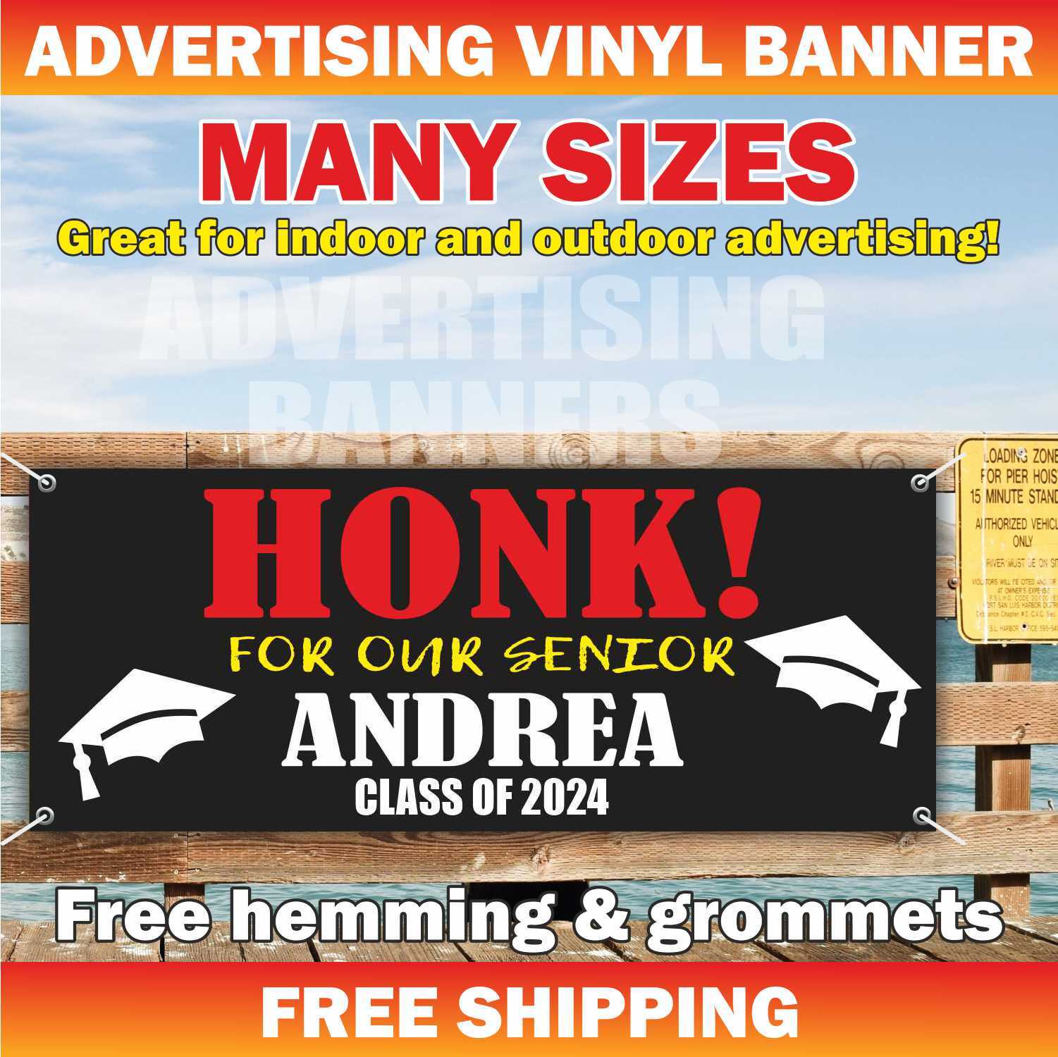 HONK CLASS 2024 Advertising Banner Vinyl Mesh Sign School University Graduation