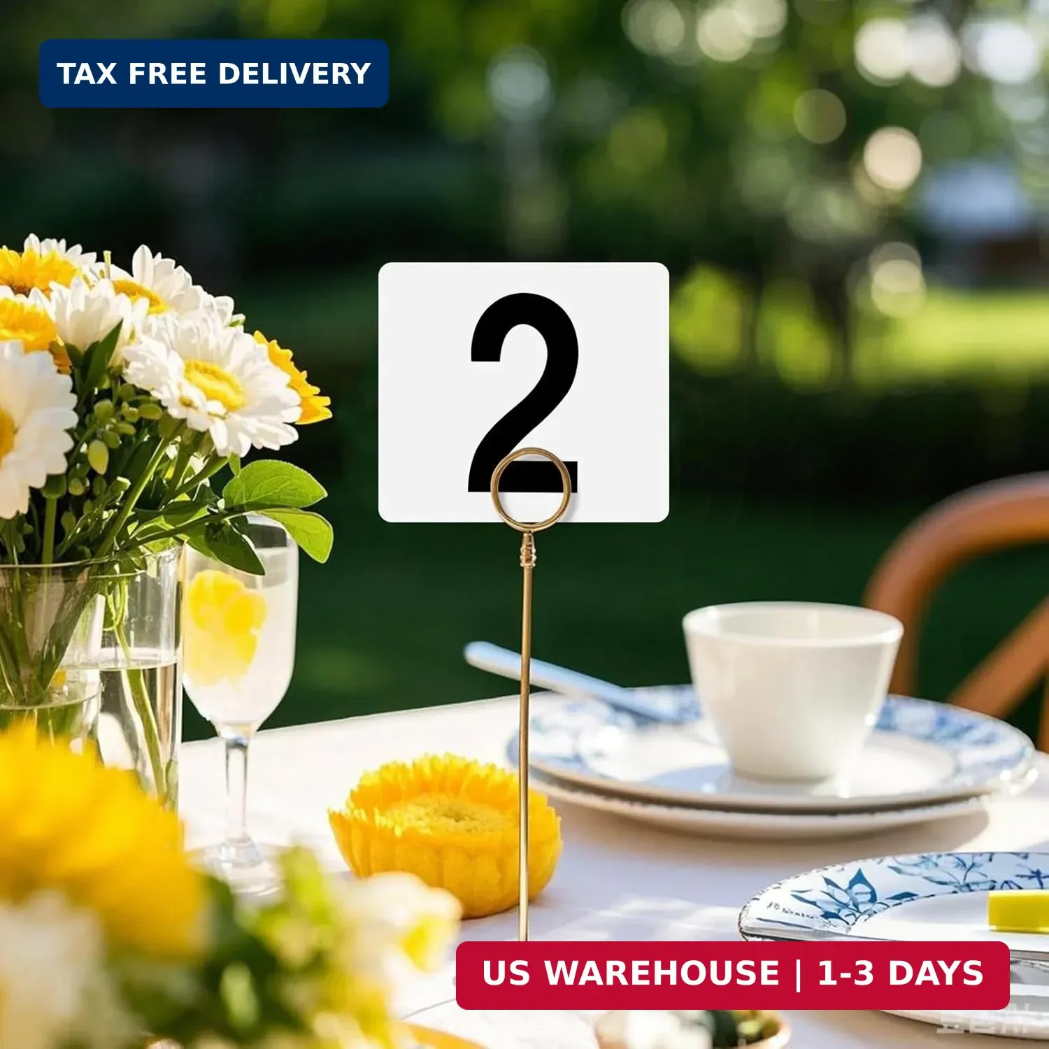 100 Pcs Table Numbers 1-100, Plastic Double Sided Table Number Cards, 4×3.7 Inch