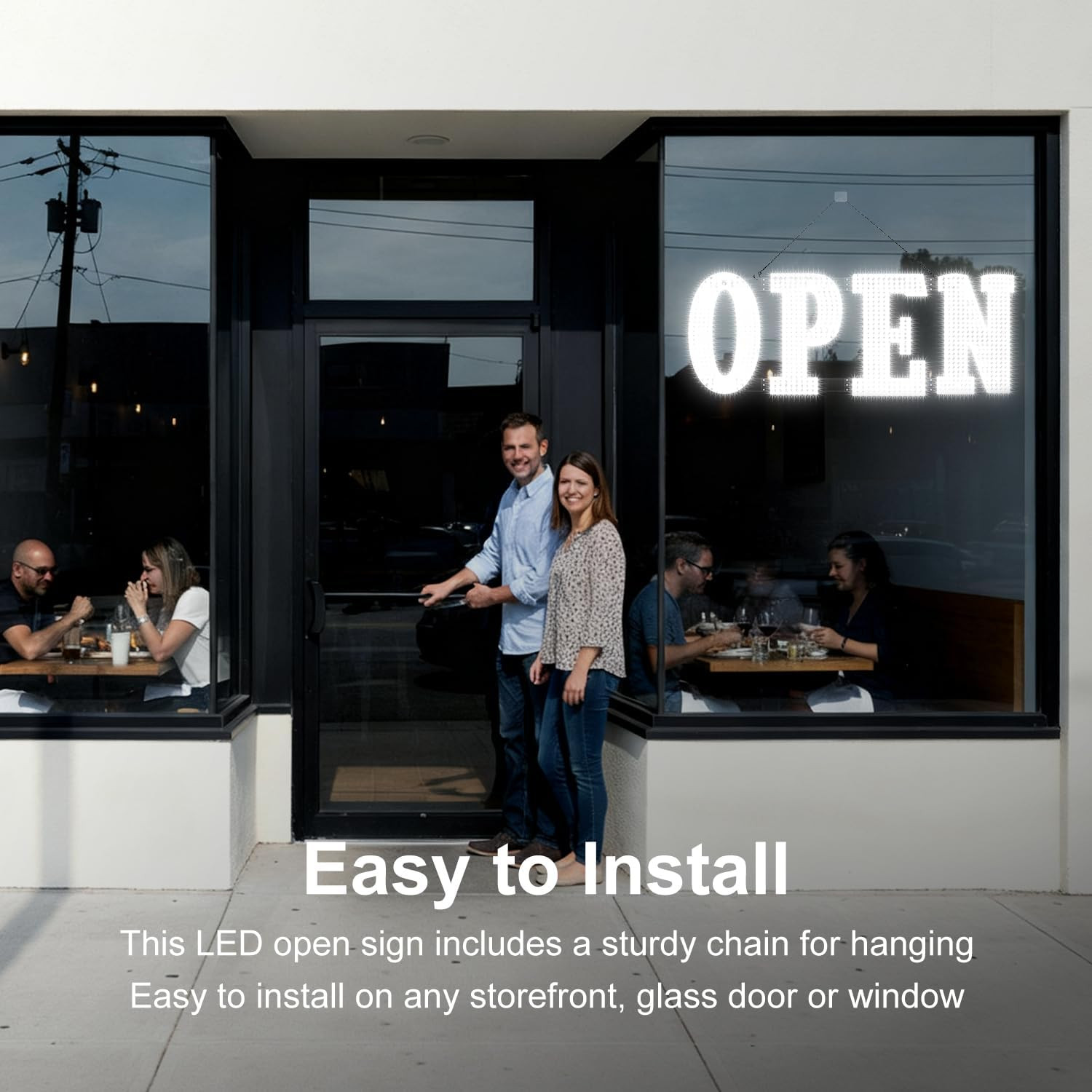 48&Prime; X 17&Prime; LED Open Sign with Remote – Bright Display for Shops & Restaurants