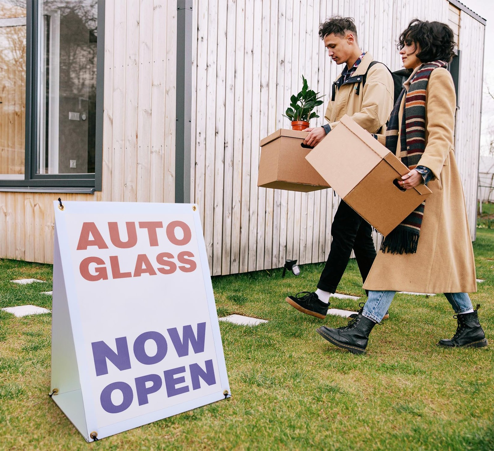 Signmission Glass Now Open Sidewalk Sign 24 Inch X 36 Inch A-Frame Images On