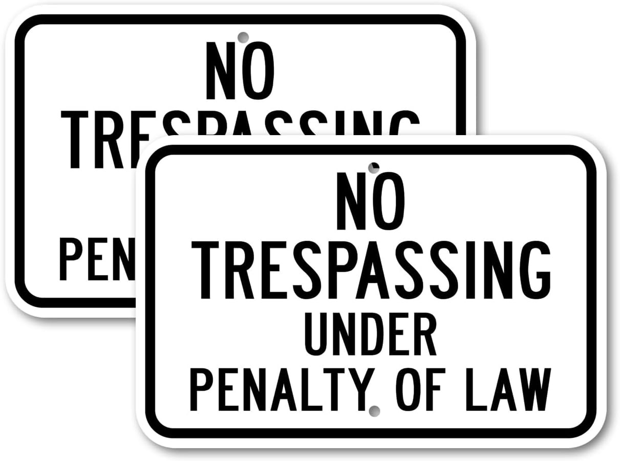 No Trespassing Signs (2 Pack) | 12&Prime;x18&Prime; Rust-Free Aluminum, Weather Resistant