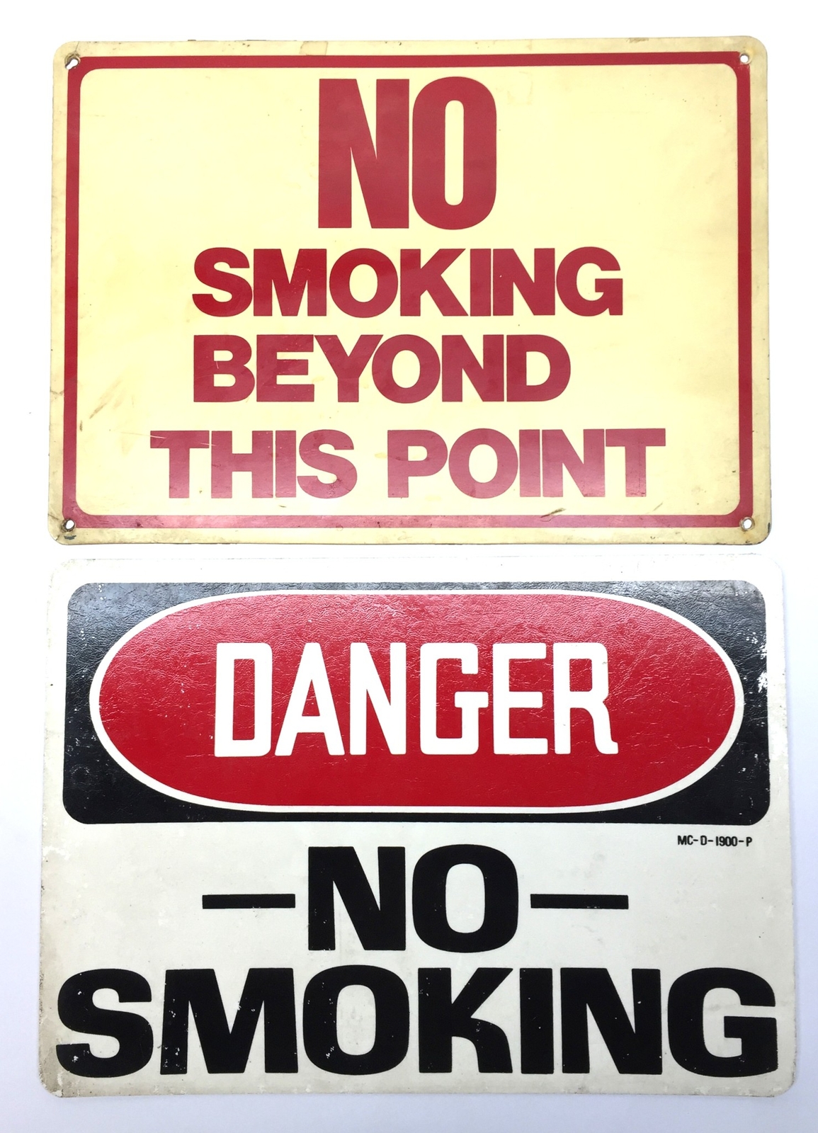 Unbranded 14&Prime; x 10&Prime; &lsquo;NO SMOKING&rsquo; Plastic Sign Pack (2pcs) USED