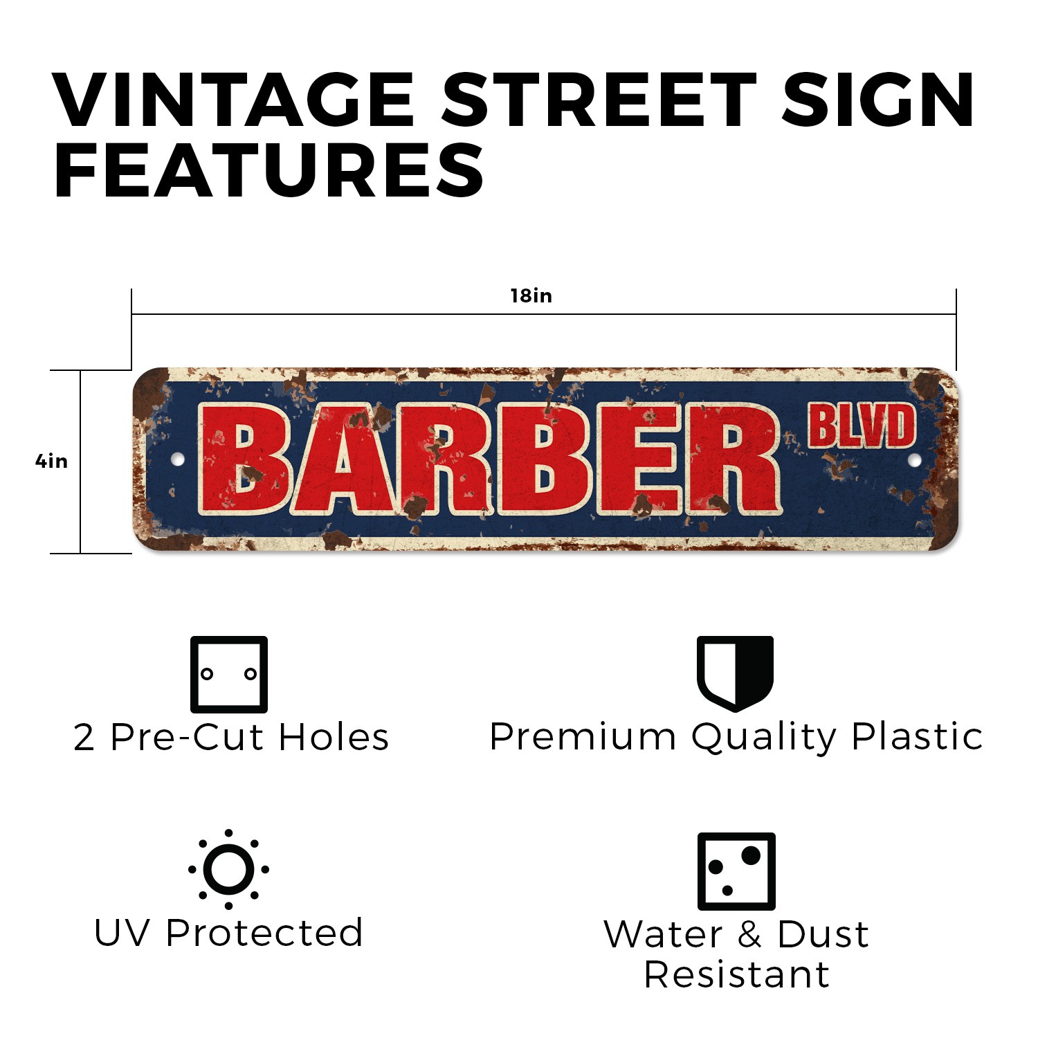BARBER SHOP Vintage Style Street Sign novelty salon barbershop stylist haircut
