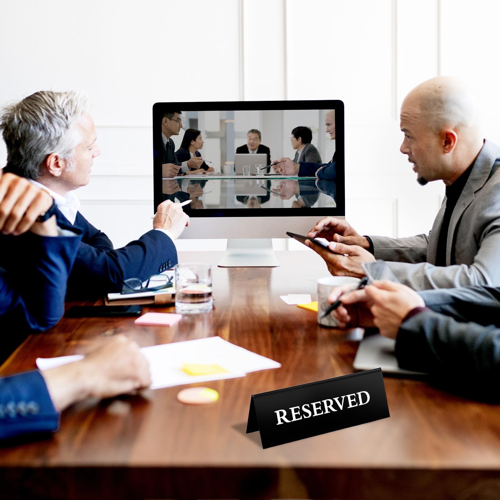 Reserved Table Signs 6×2 Inches Black Acrylic Double Sided Seating 20 PCS