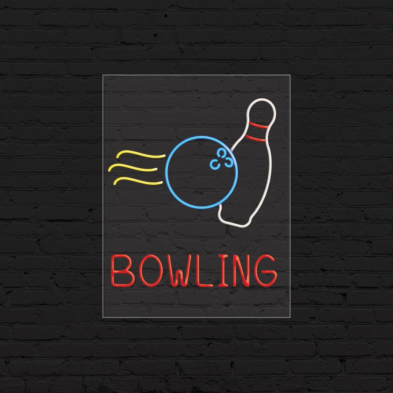 Bowling Sign for Business Displays | LED Flex Neon | 24&Prime;W x 31&Prime;H x 1&Prime;D