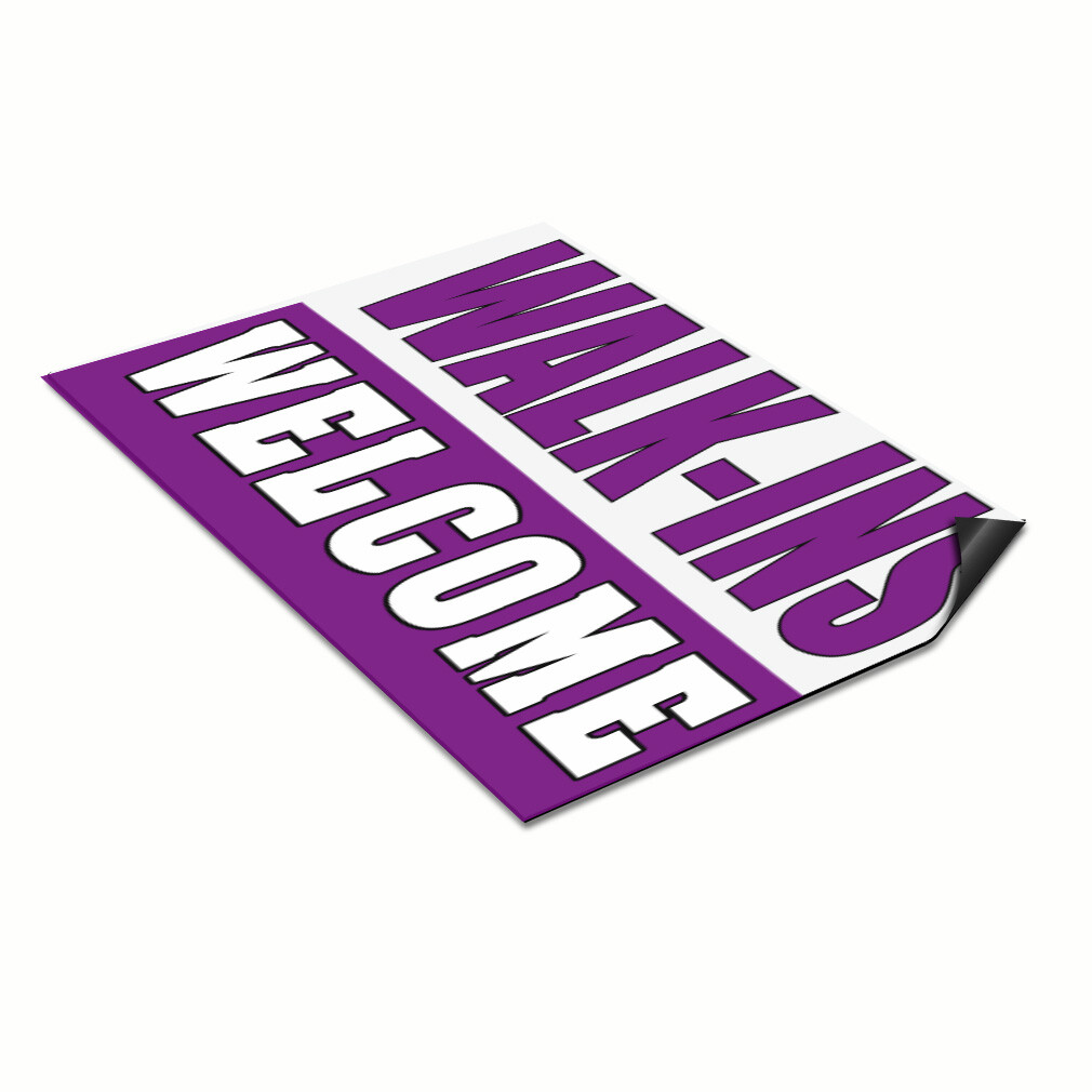 Car Magnet Set of 2 Walk-Ins Welcome Advertising Printing A Industrial Sign