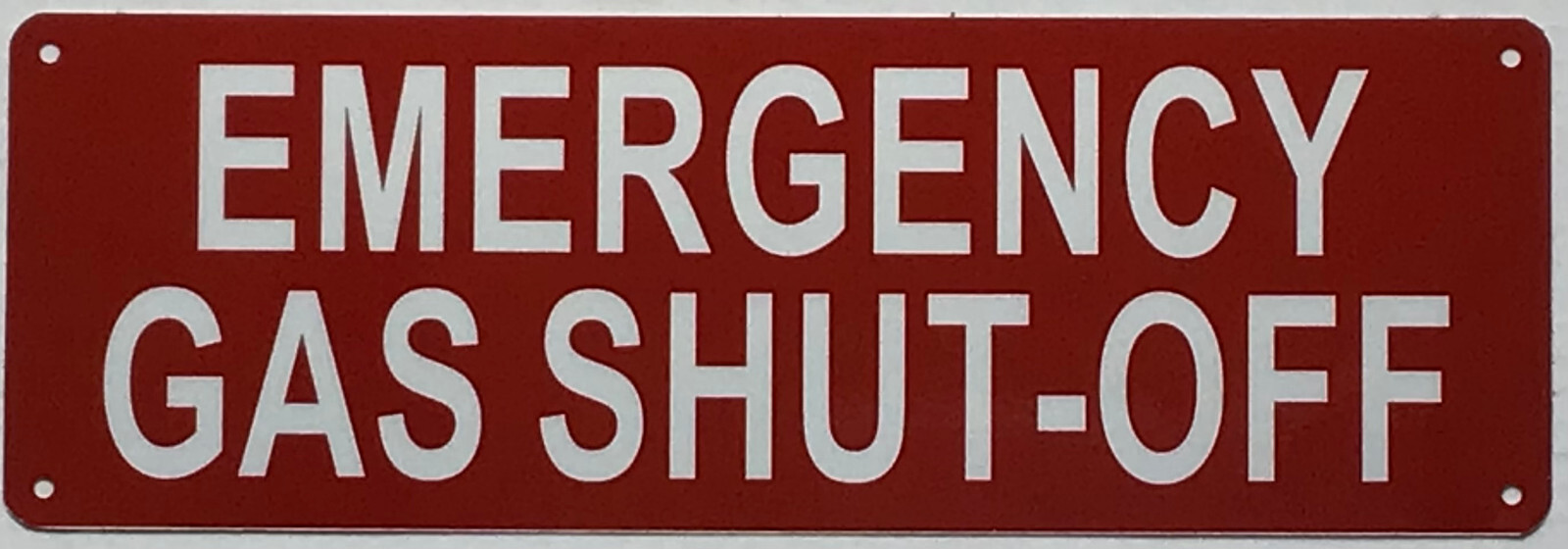 Emergency Gas Shut Off SIGN (4×12,RED,Aluminum)