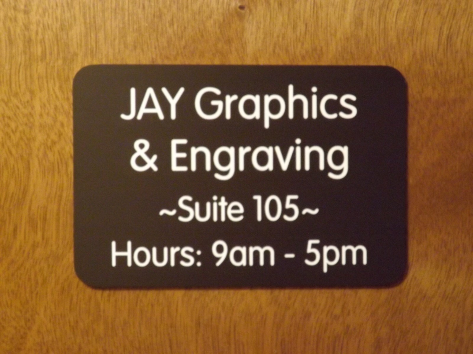 Custom Engraved 4×6 Brown Office Suite Sign | Small Business Wall Door Plaque