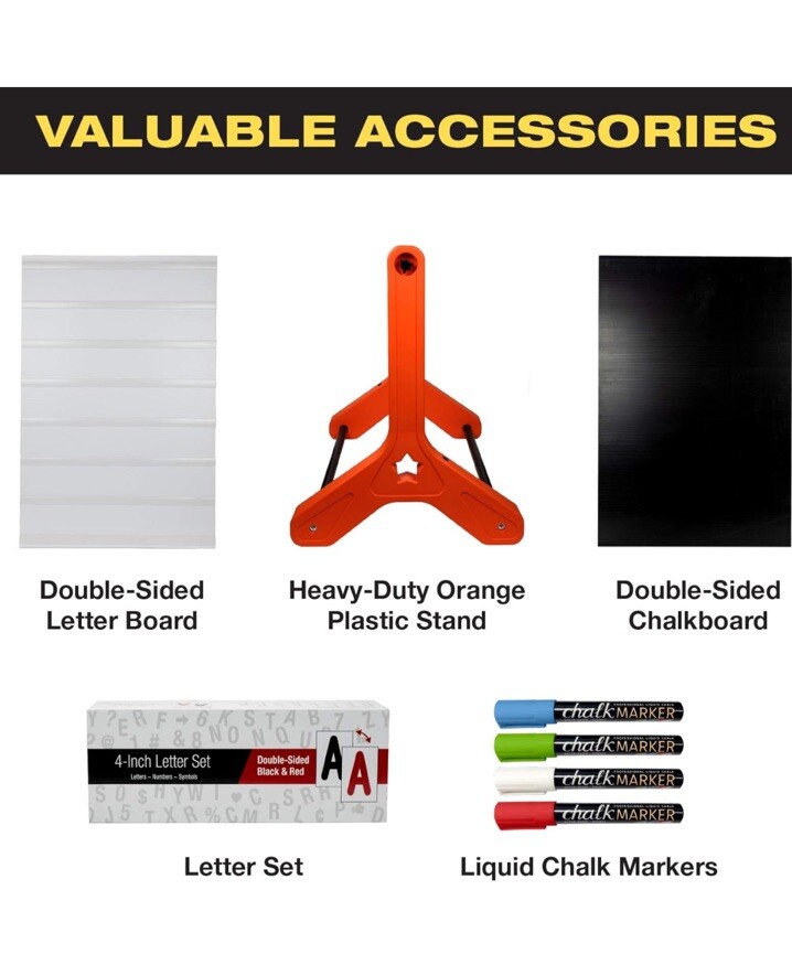 EXCELLO GLOBAL PRODUCTS Swinging Changeable Message Sidewalk Sign: 24&Prime; X 36&Prime; wit