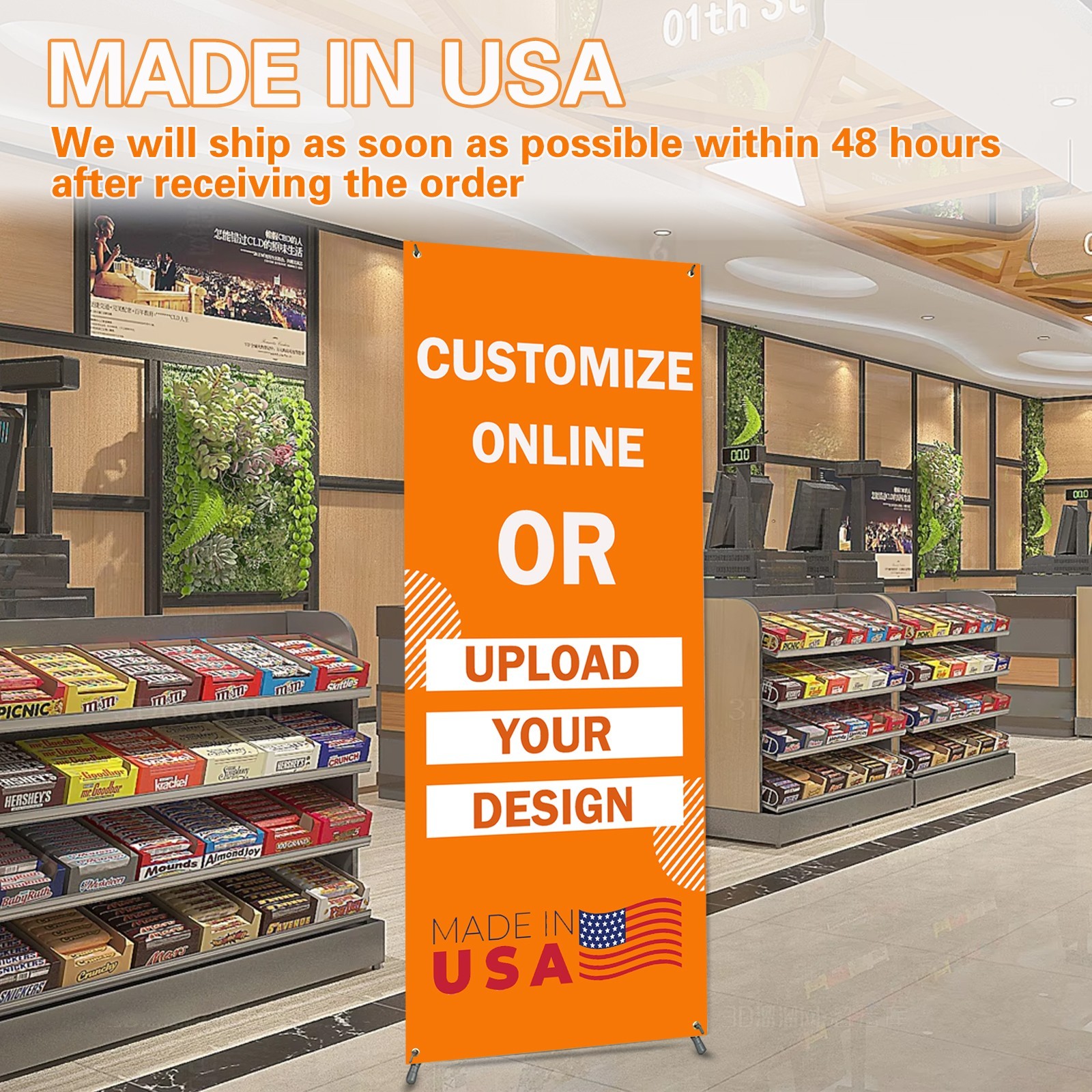 Custom Banner X Banner Stand with Adjustable Frame, Printed Banner & Travel Bag