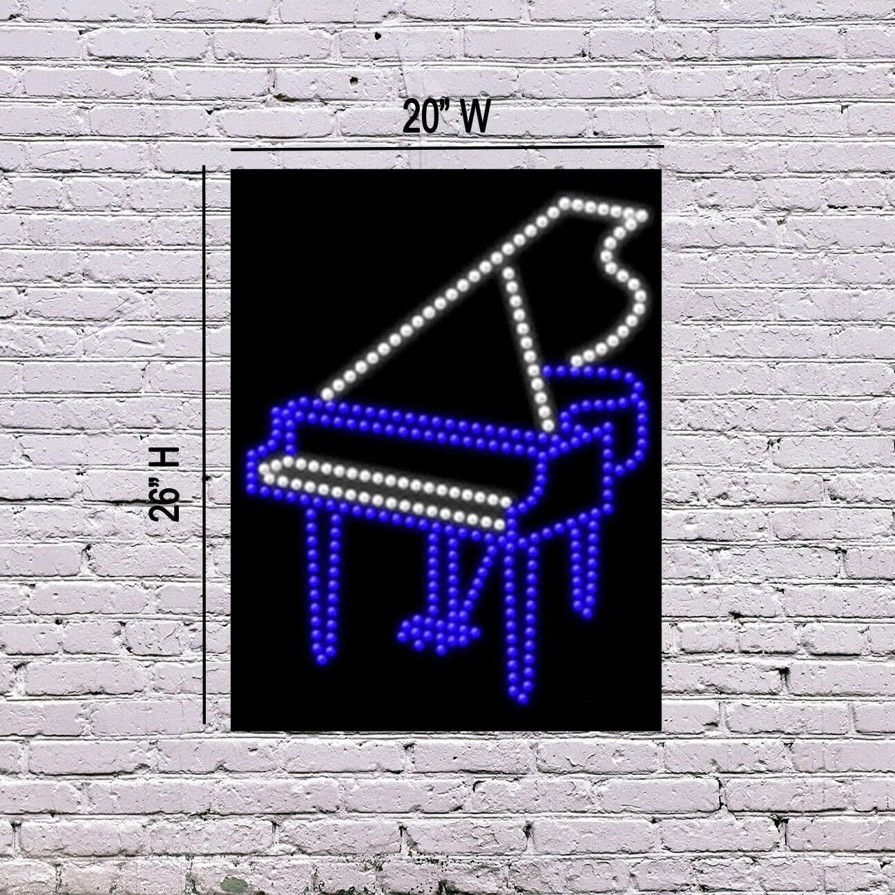 LED Piano Sign | Light Up Sign | 26&Prime;H x 20&Prime;W x 2&Prime;D