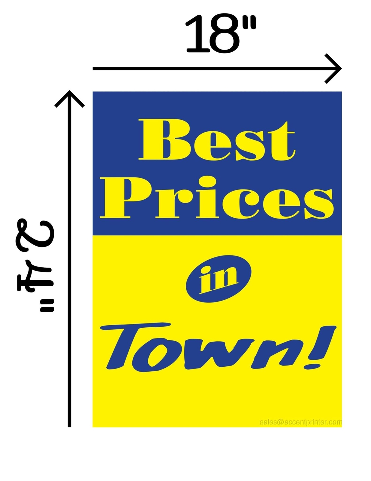 Best Prices in Town | Retail Window Display Sign | 18&Prime;W x 24&Prime;H