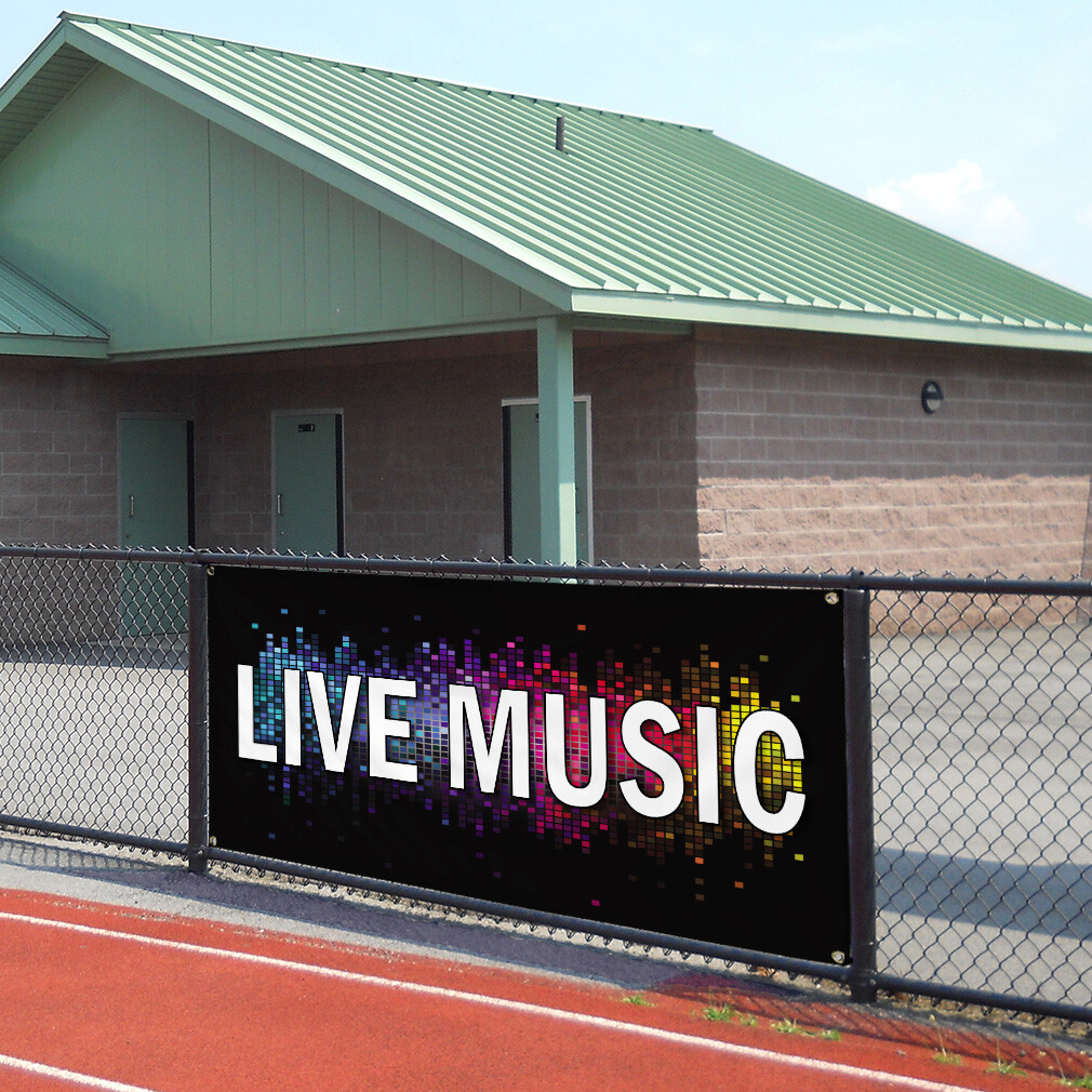 Vinyl Banner Multiple Sizes Live Music Business Business Concerts Outdoor