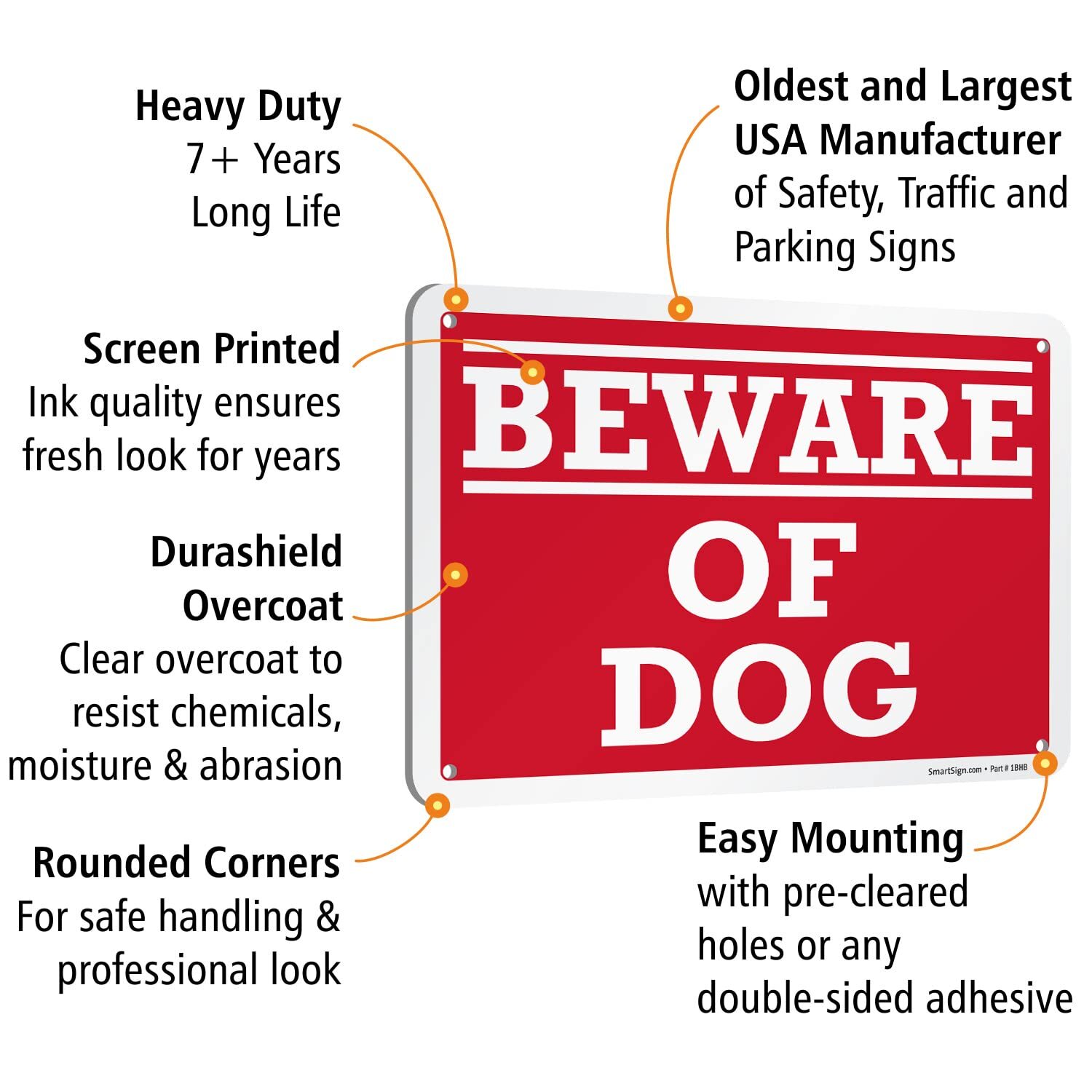 – K-2556-AL-10 « Beware of Dog » Sign | 7&Prime; x 10&Prime; Aluminum