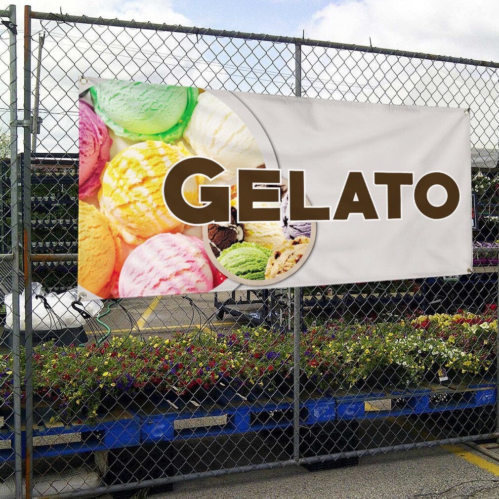 Vinyl Banner Multiple Sizes Gelato Outdoor Advertising Printing A Outdoor